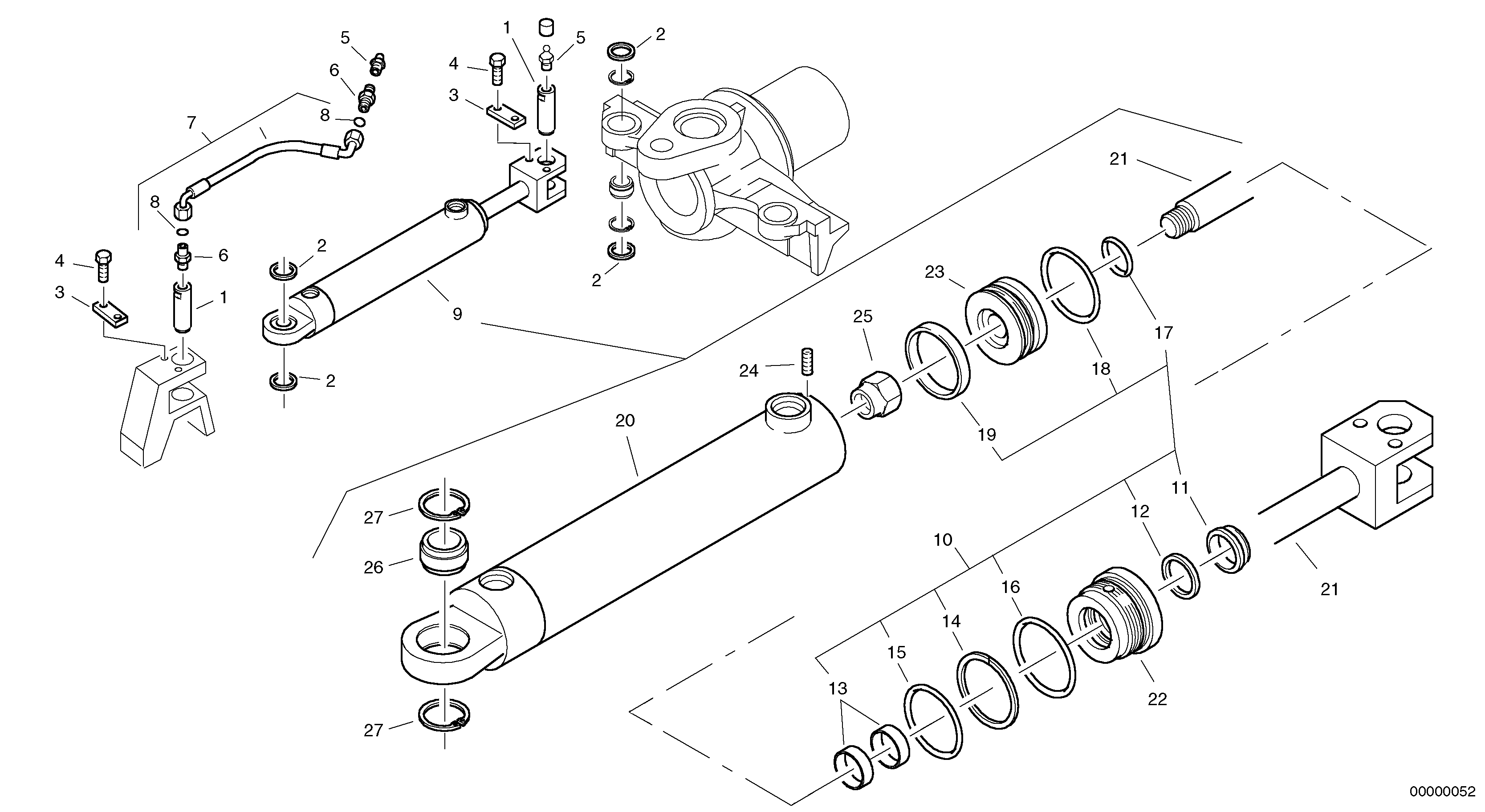 Steering cylinder — volvo parts diagram