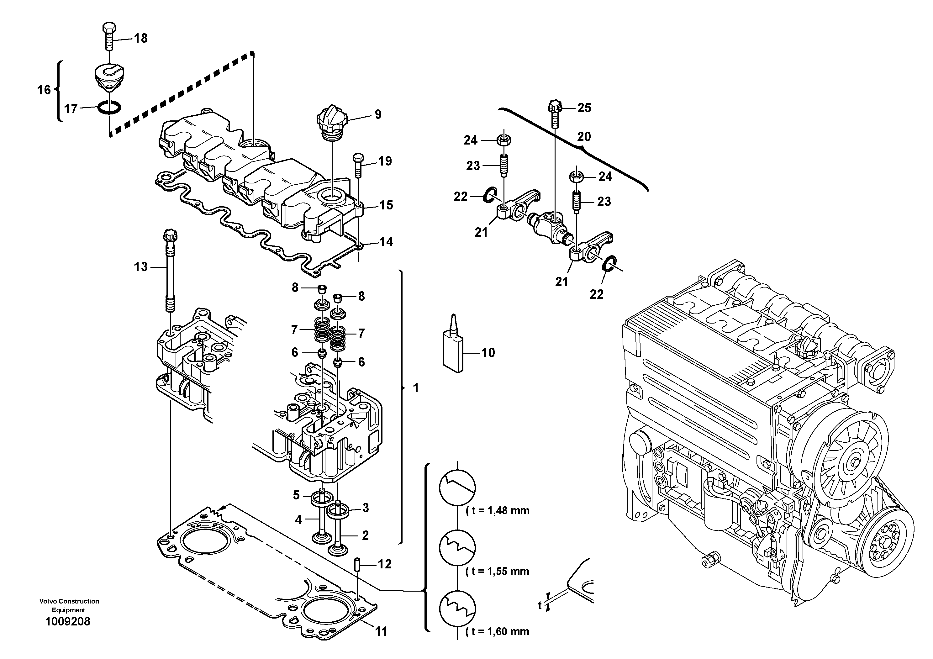 Cylinder head, timing gears — volvo parts diagram