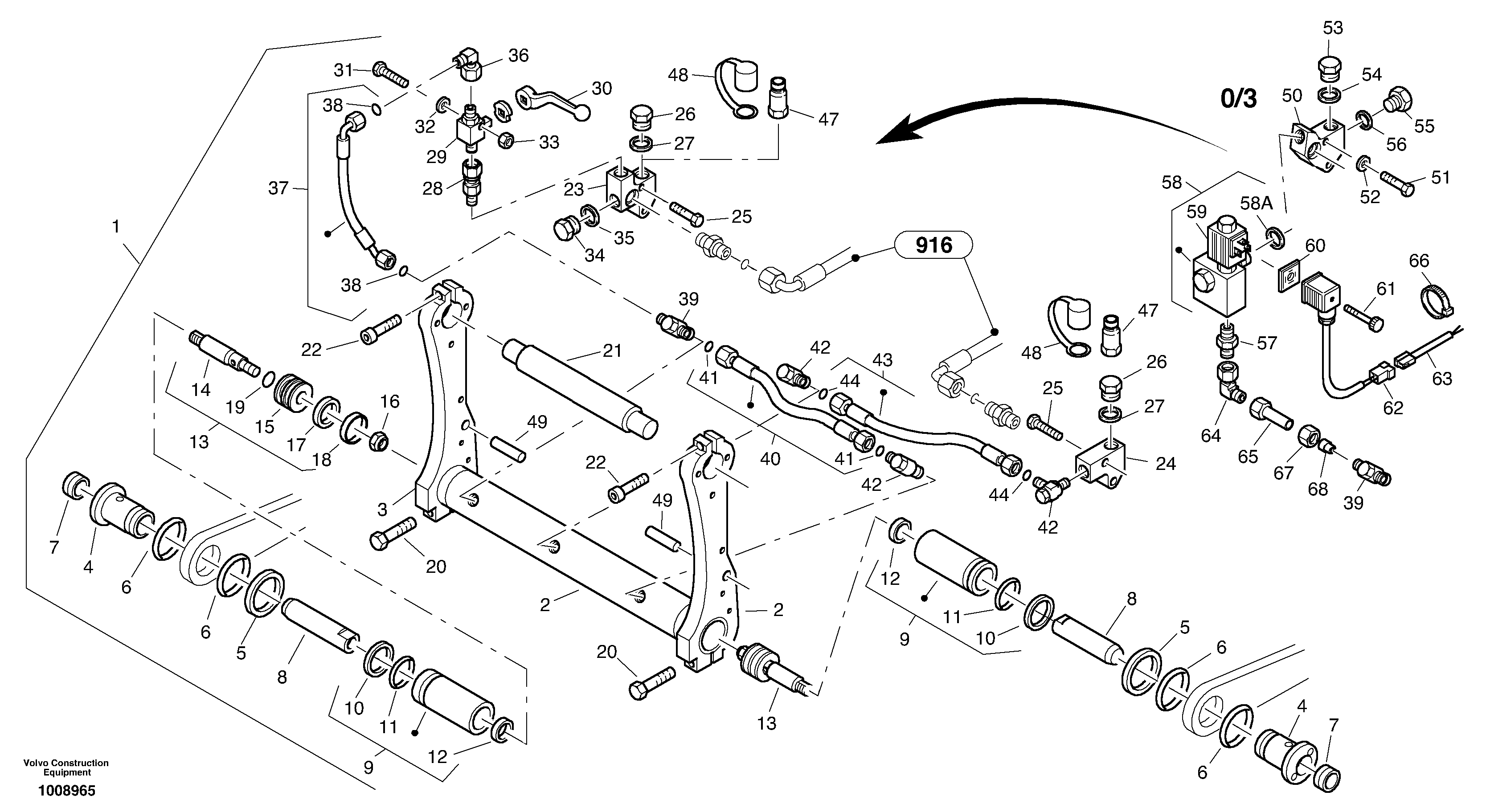 Attachment mounting plate - Quick change, hydraulic — volvo parts diagram