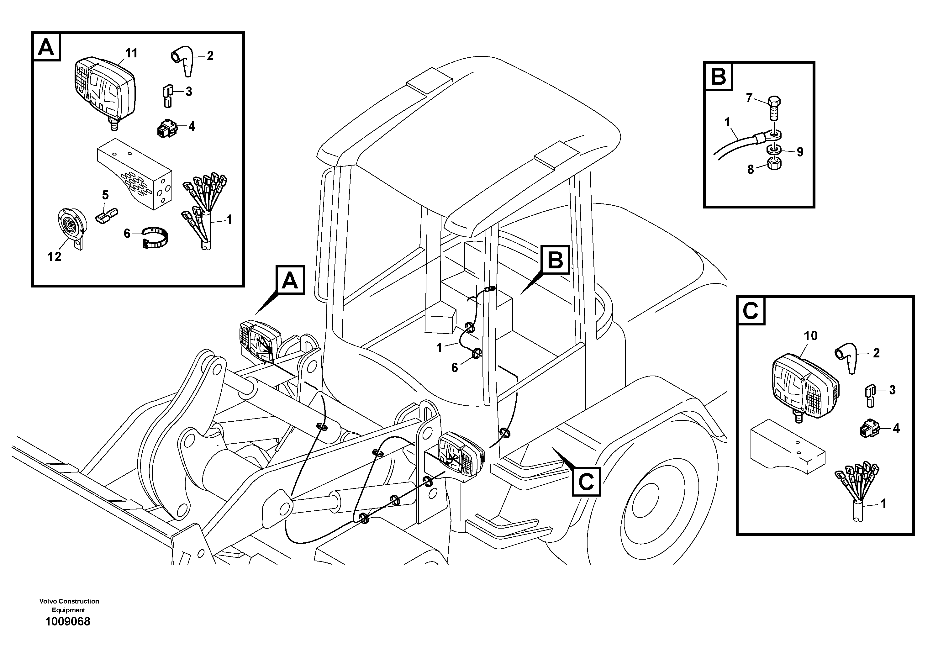 Cable tree, front — volvo parts diagram