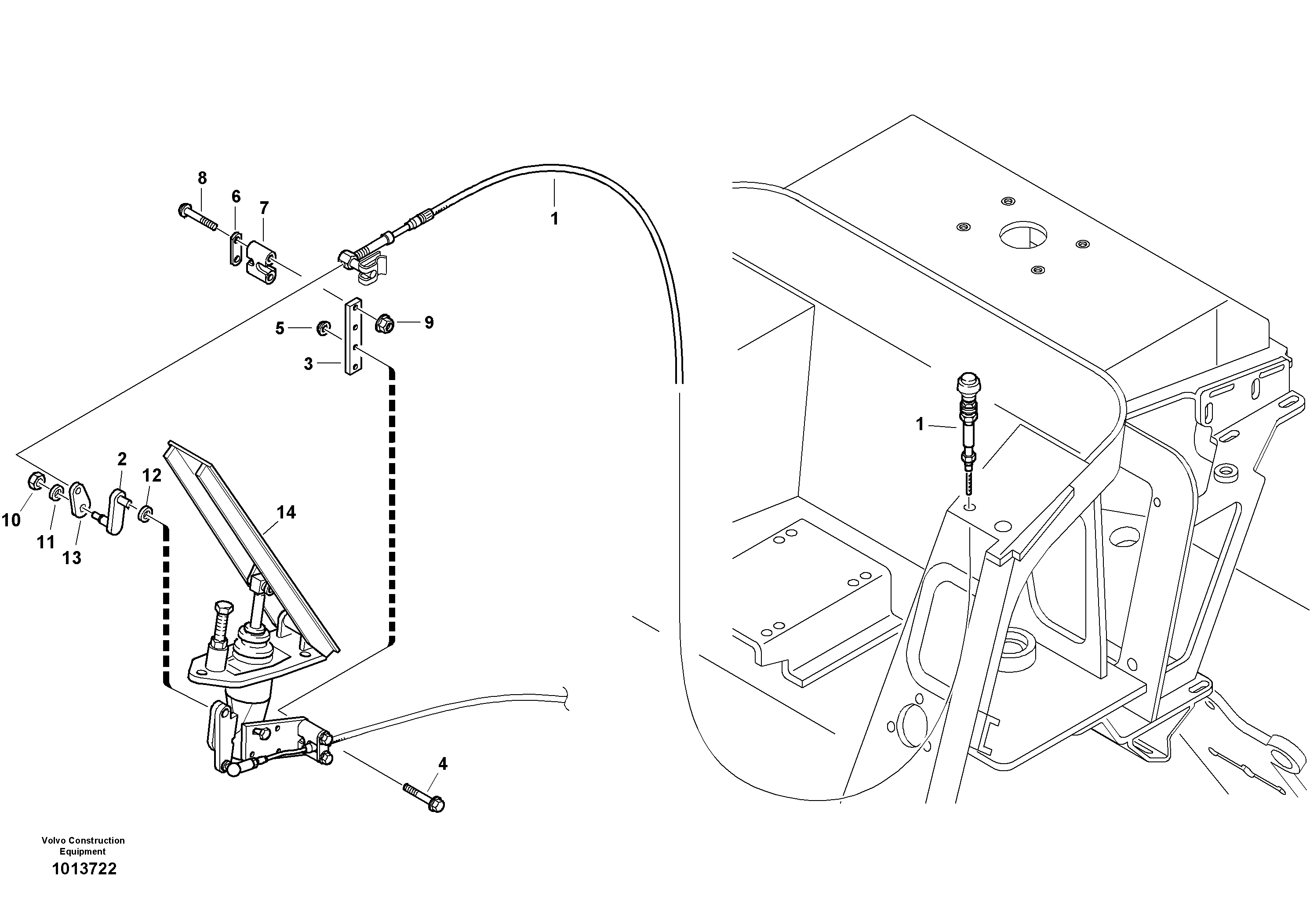 Hand throttle — volvo parts diagram