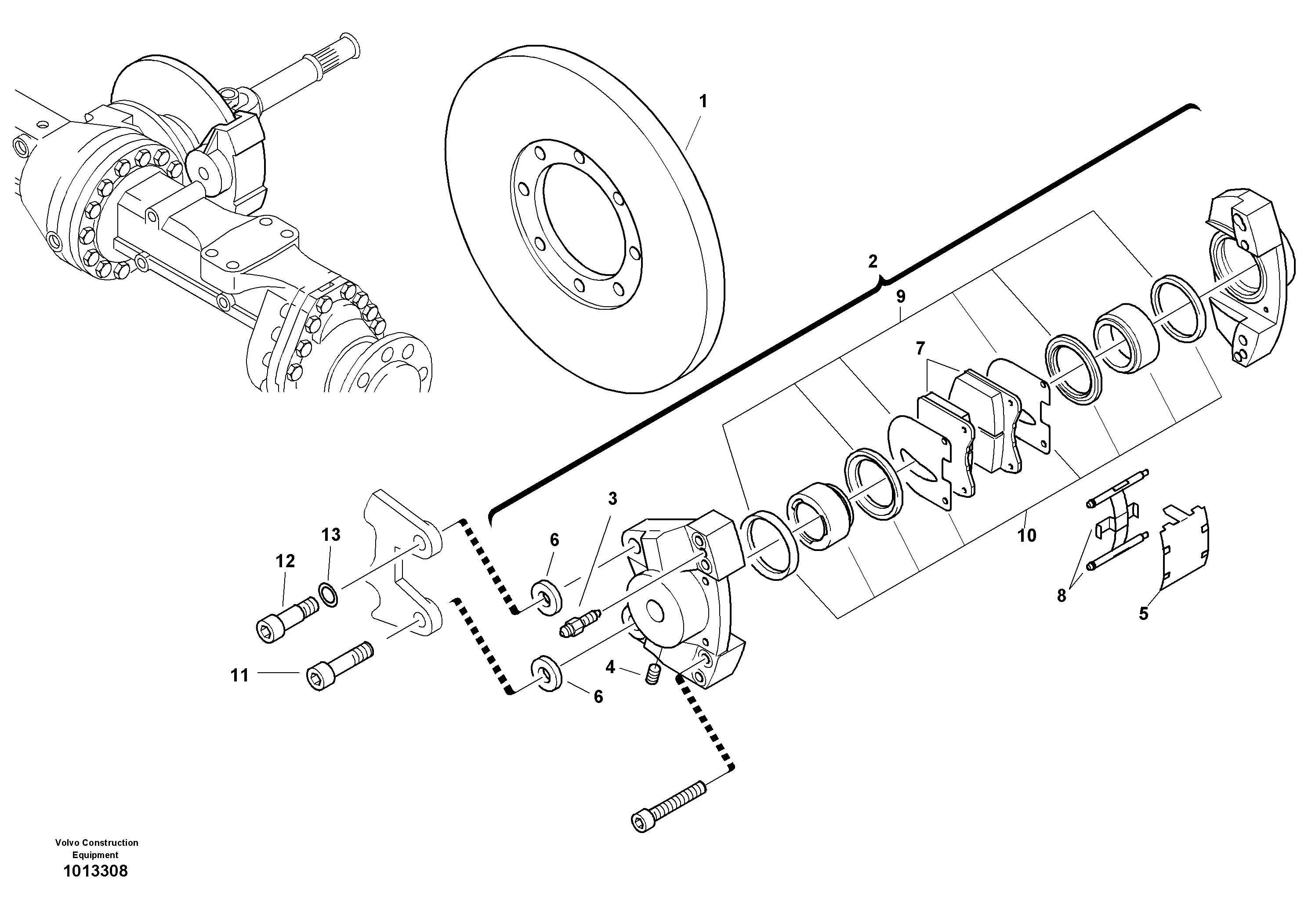 Central brake — volvo parts diagram