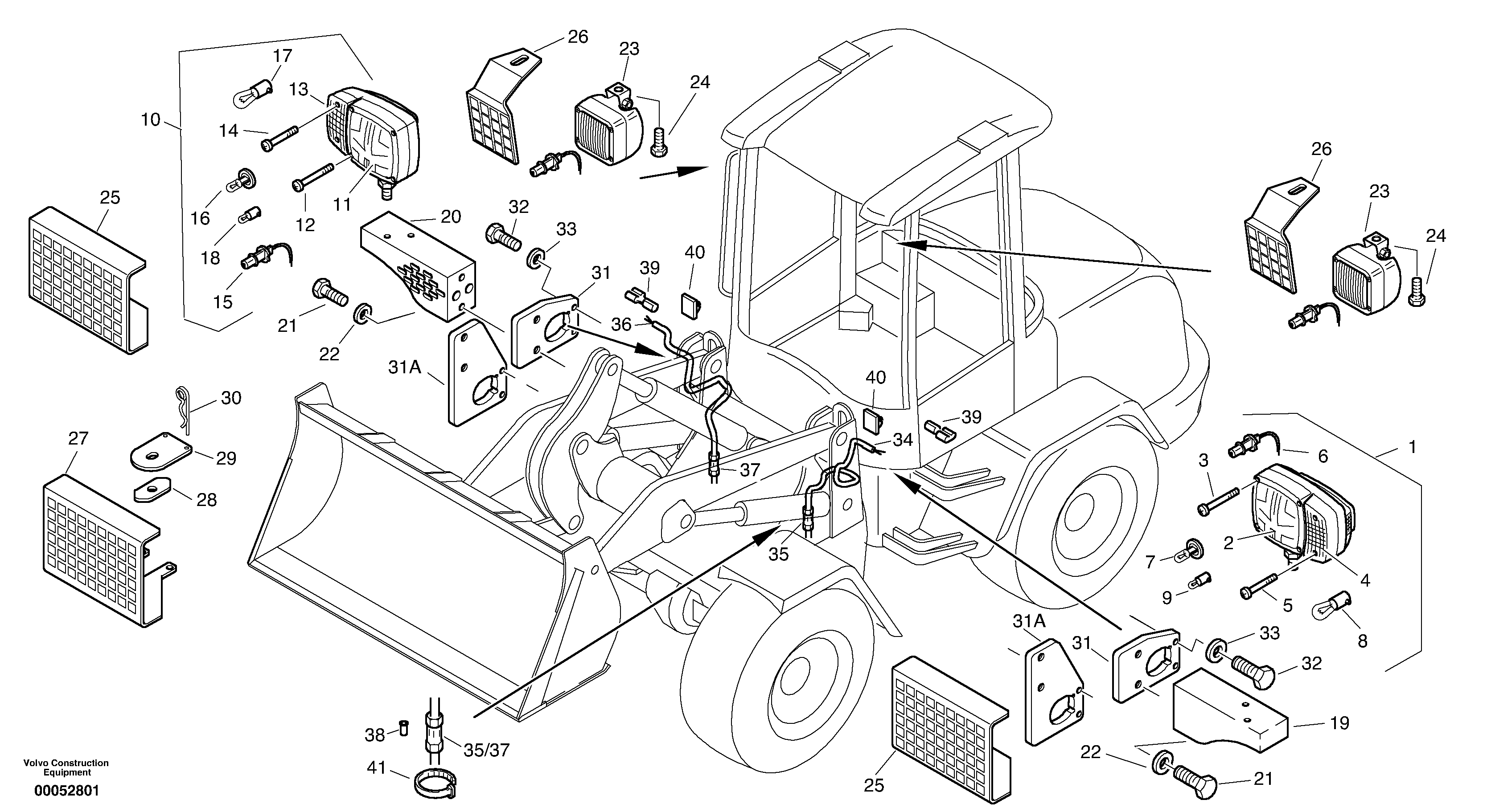 Lighting, front — volvo parts diagram