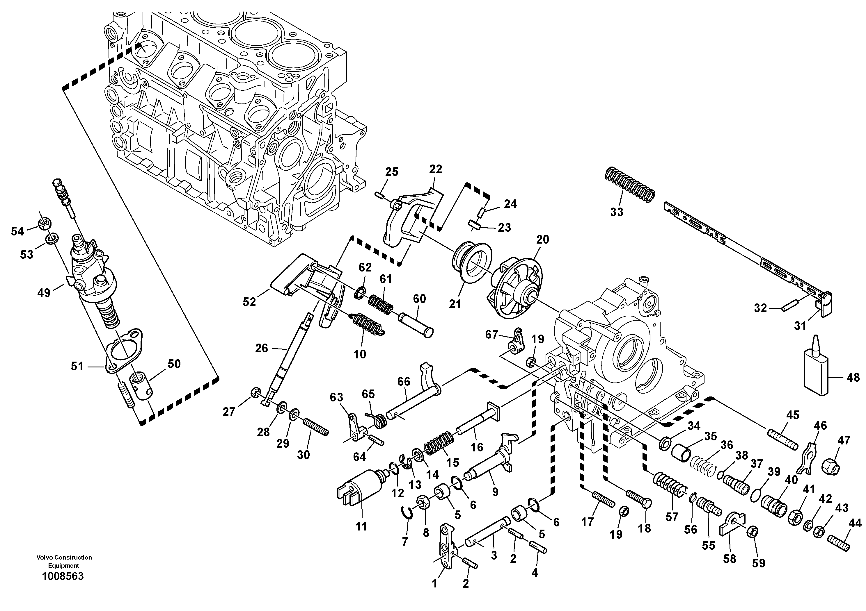 Speed adjustment - Fuel injection pump — volvo parts diagram