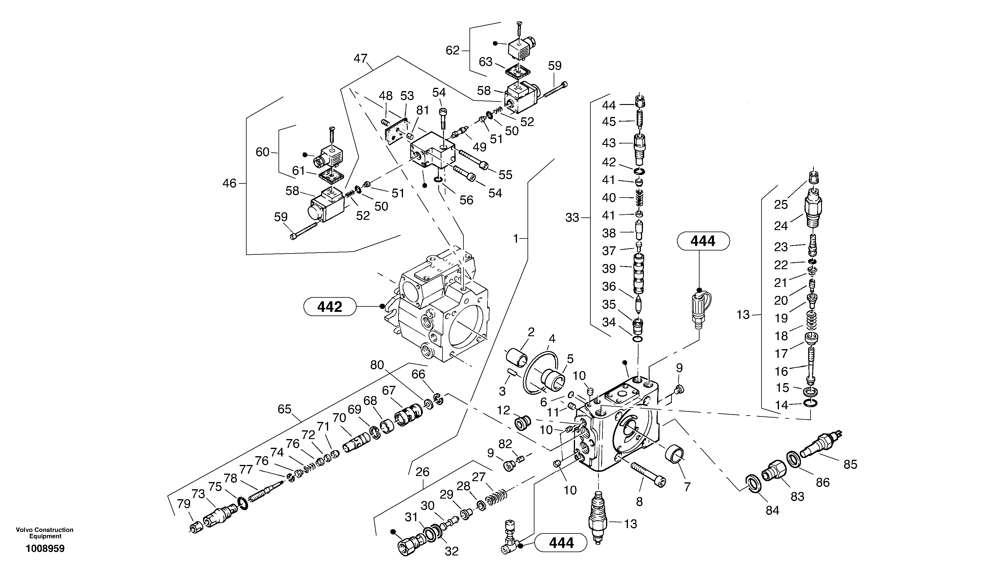 Valves - Variable displacement pump — volvo parts diagram