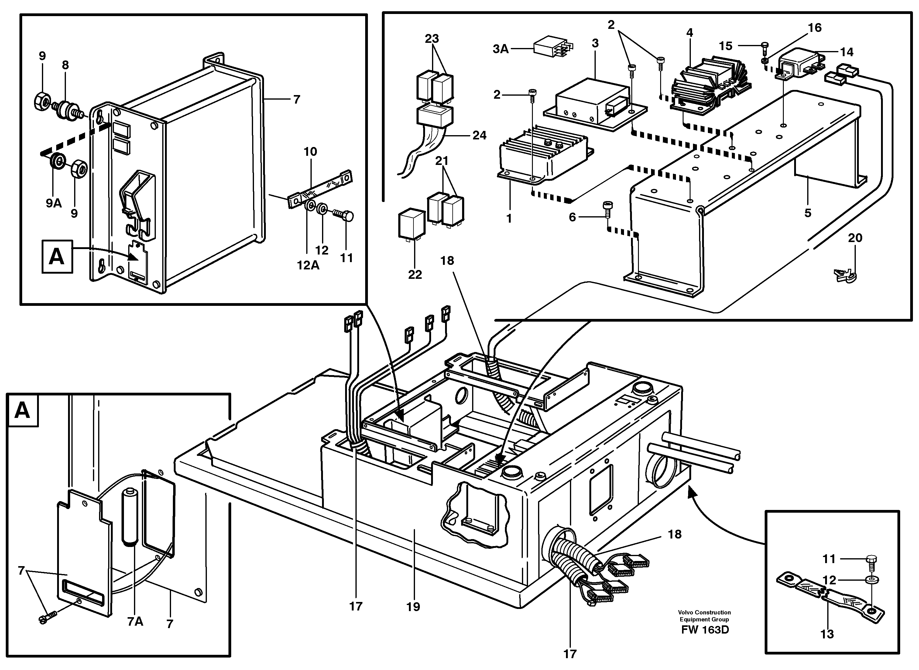 Electric installation in cab floor — volvo parts diagram