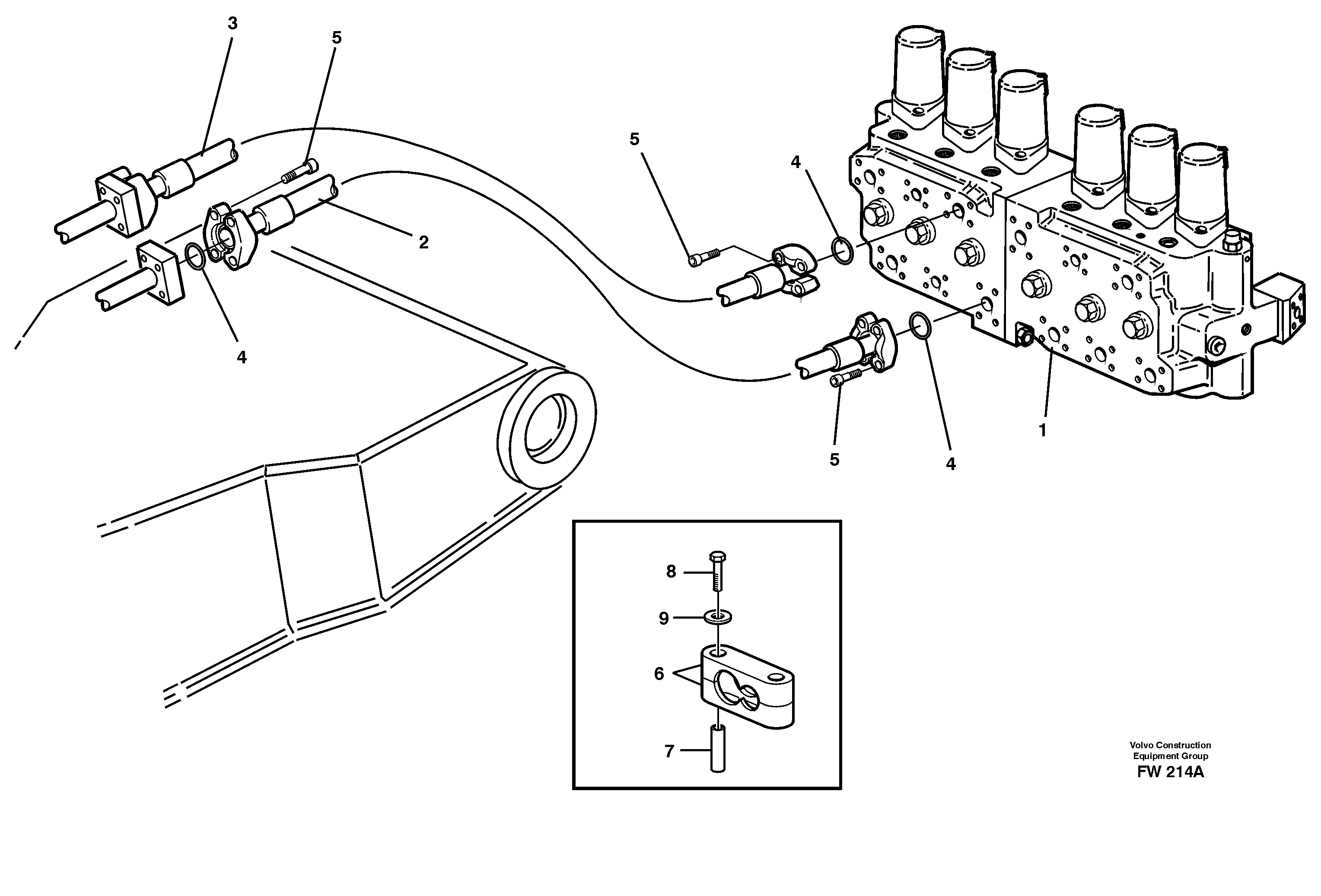 Hydraulic system, dipperarm — volvo parts diagram
