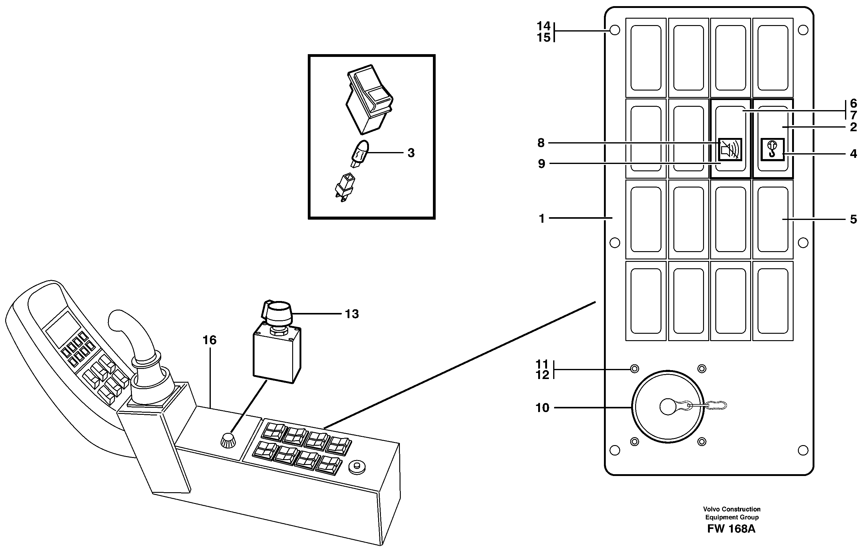 Control panel, Rh — volvo parts diagram