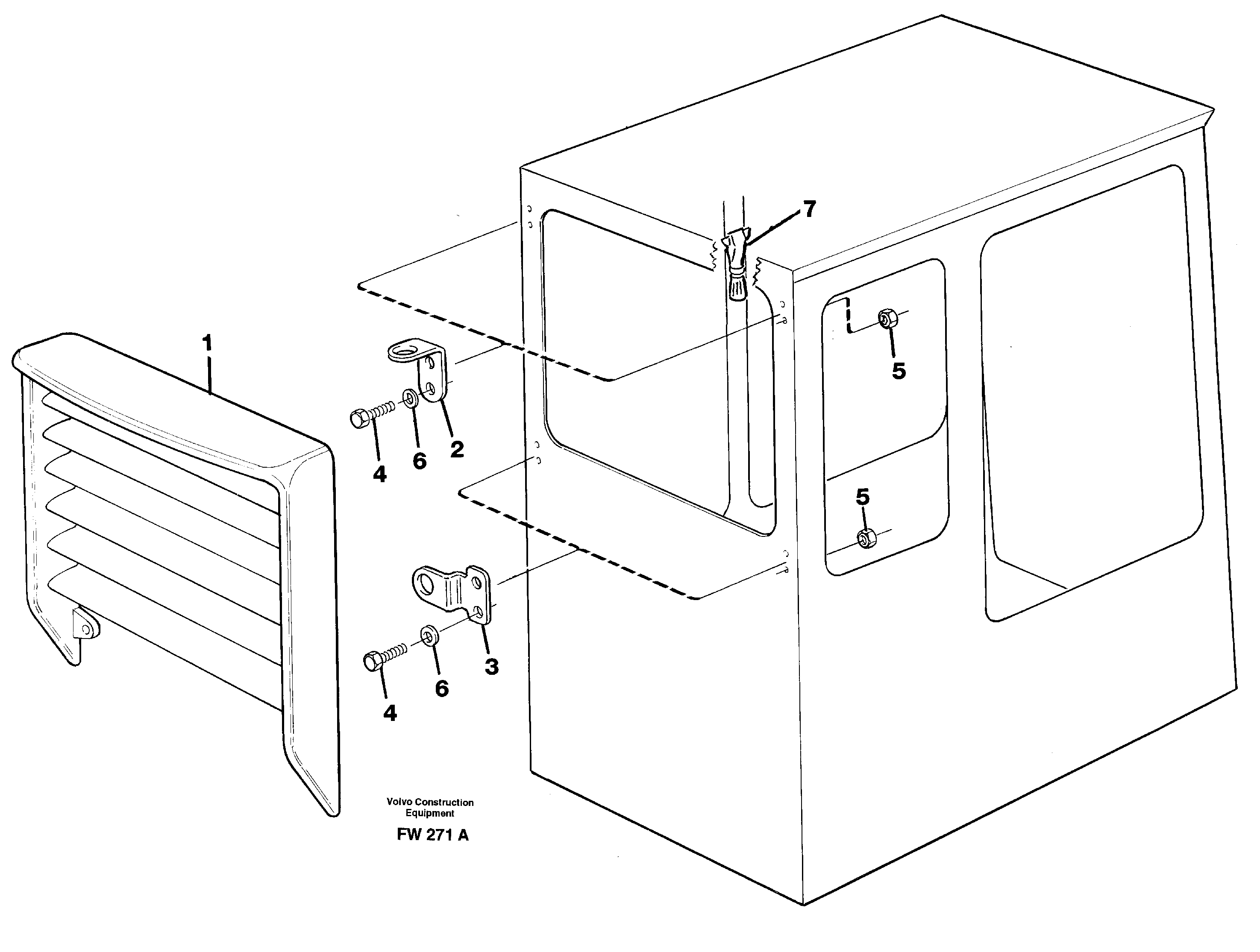 Jalusi, rear window fitting parts  14302041 — volvo parts diagram
