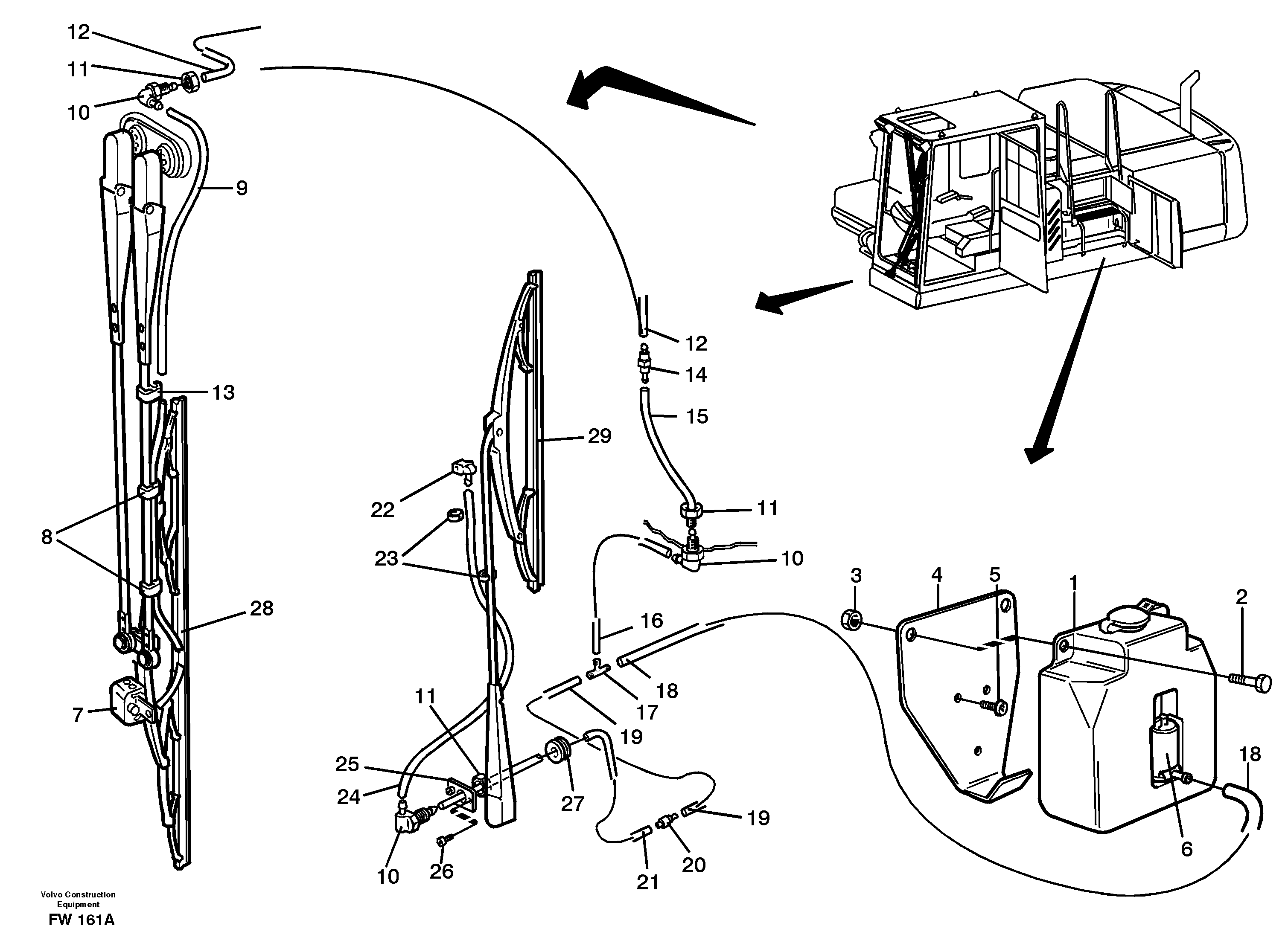 Windshield washer — volvo parts diagram