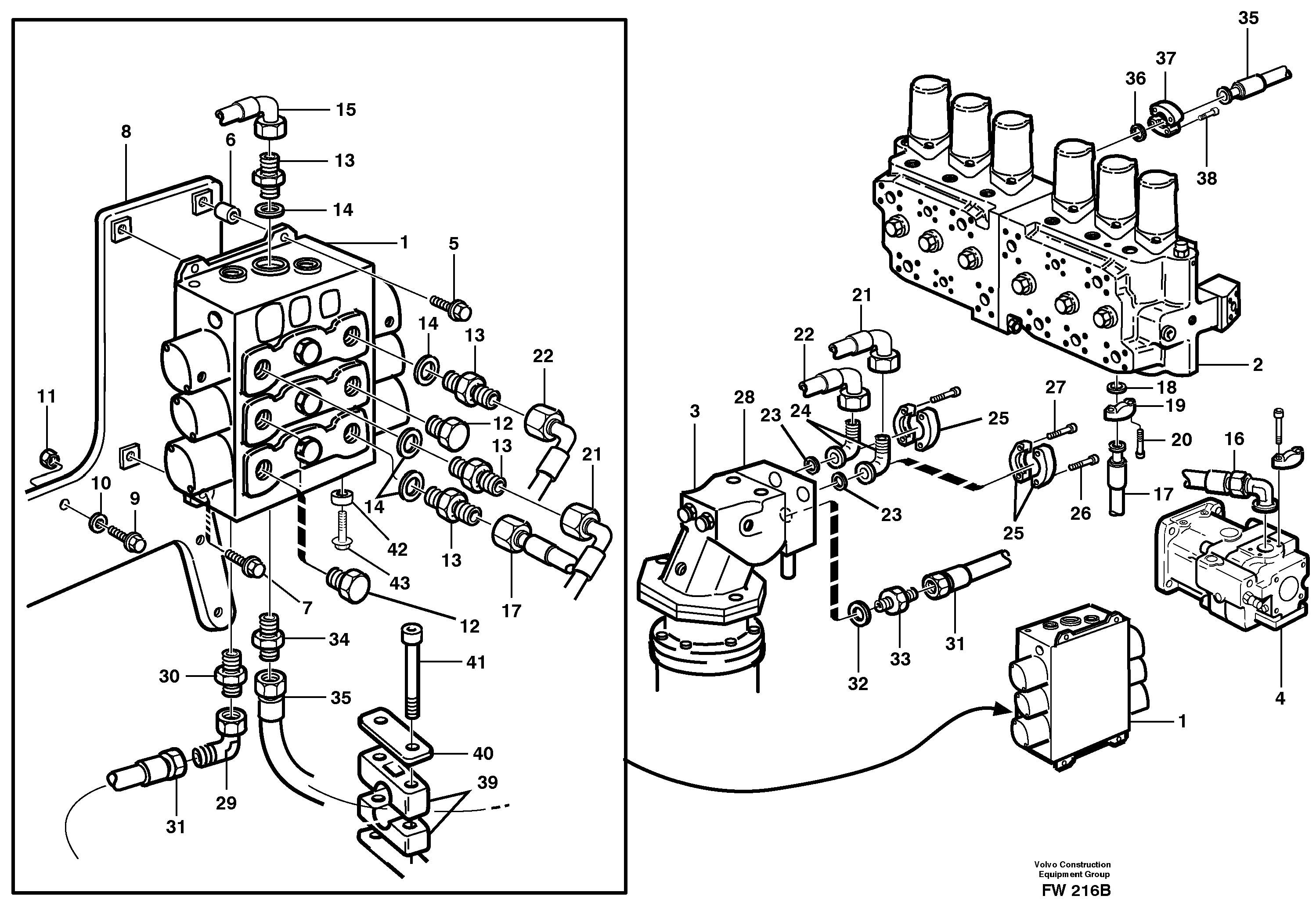 Boom swing system — volvo parts diagram
