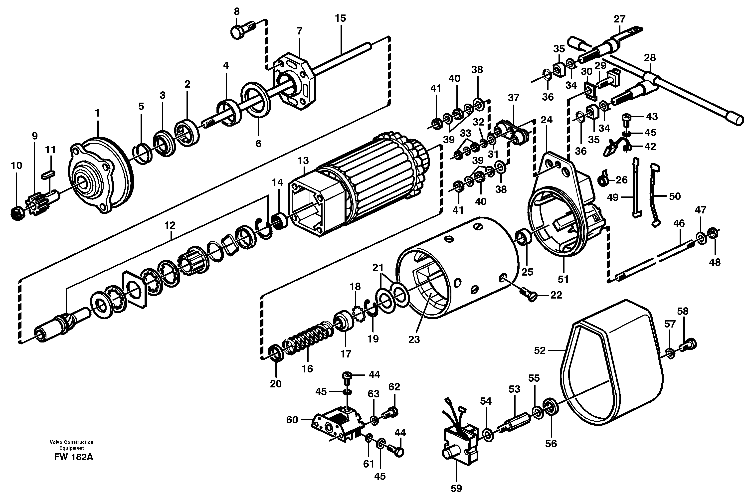 Starter motor — volvo parts diagram