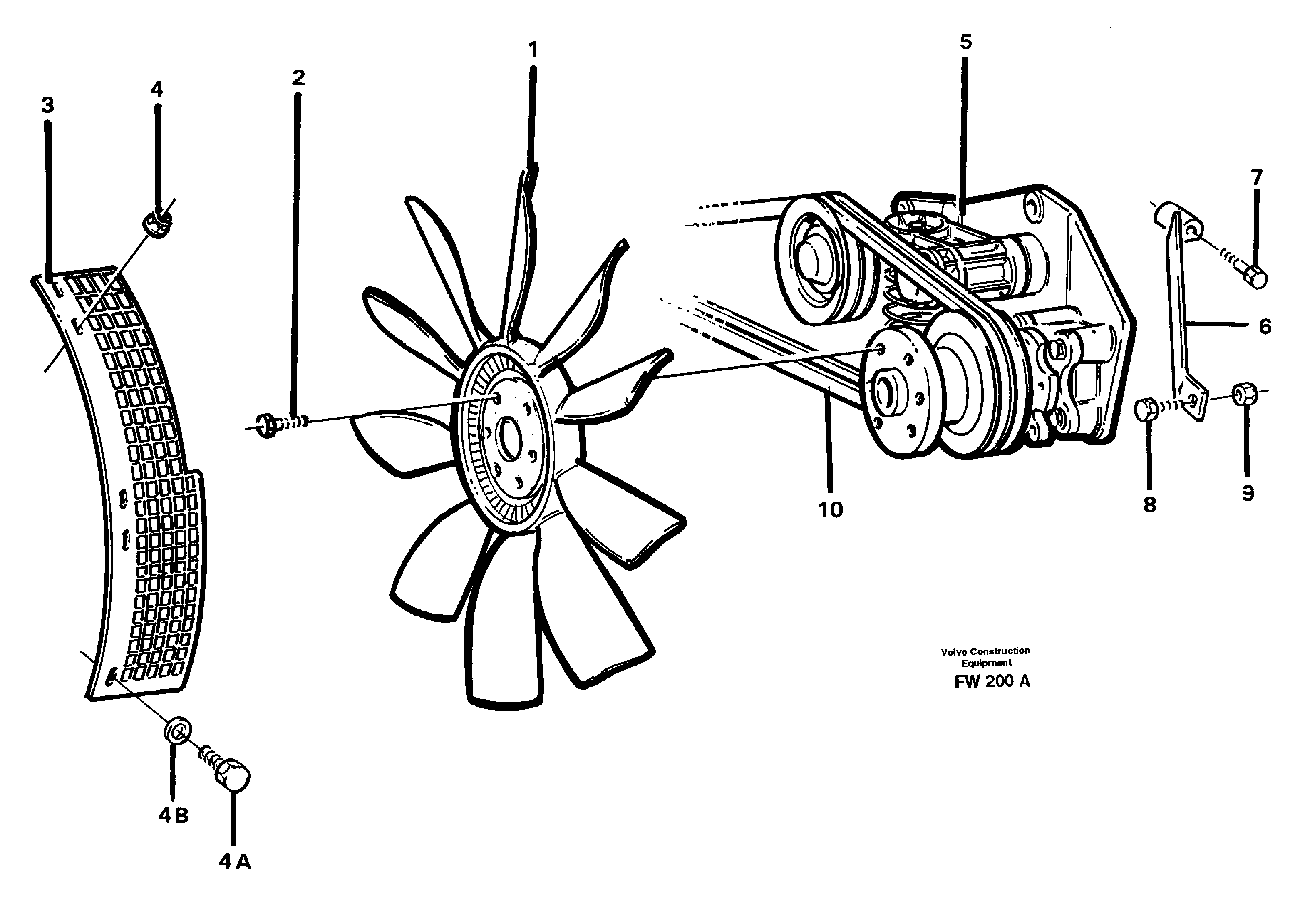 Fan and installation components — volvo parts diagram