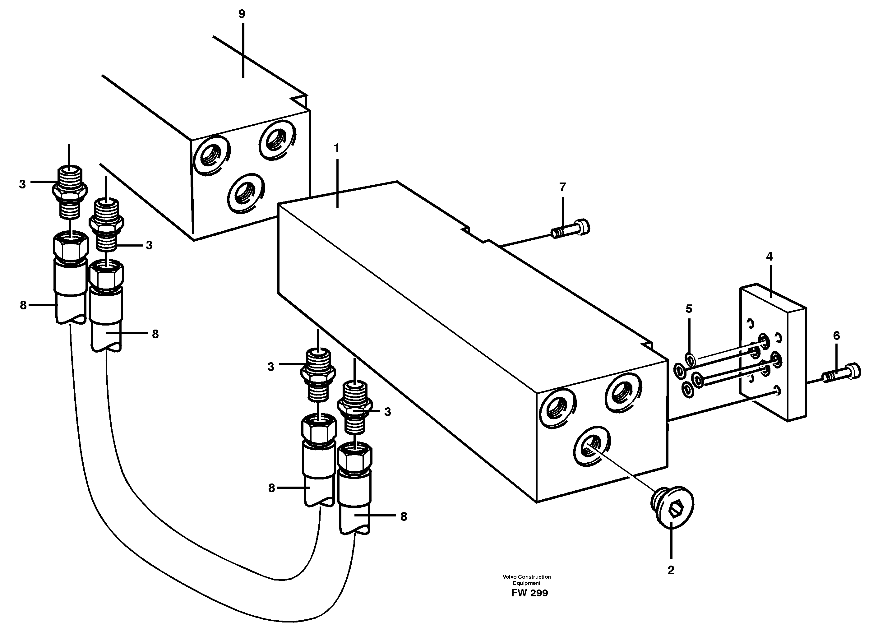 Mounting plate solenoid valve  14302607 — volvo parts diagram