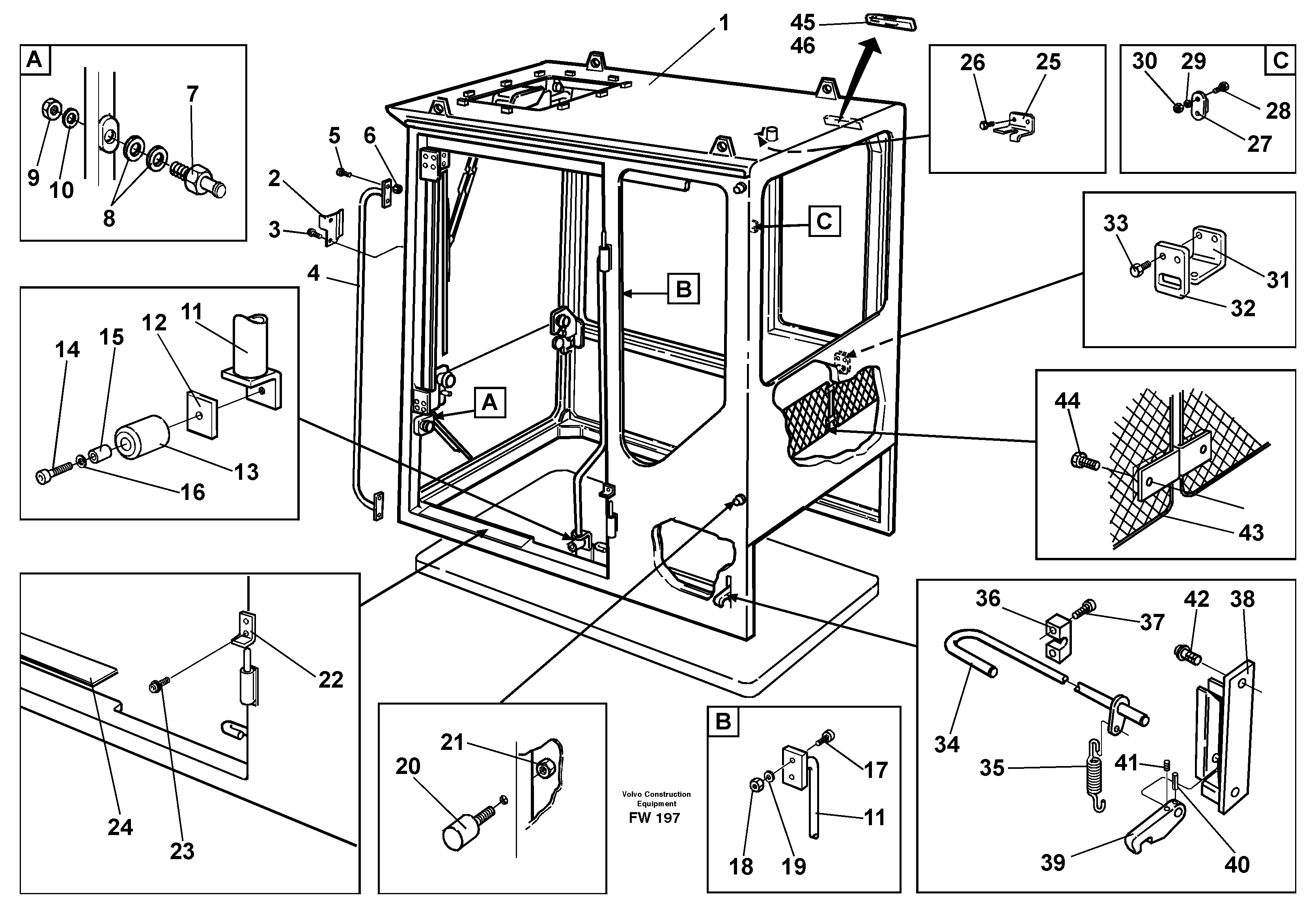 Interior components — volvo parts diagram