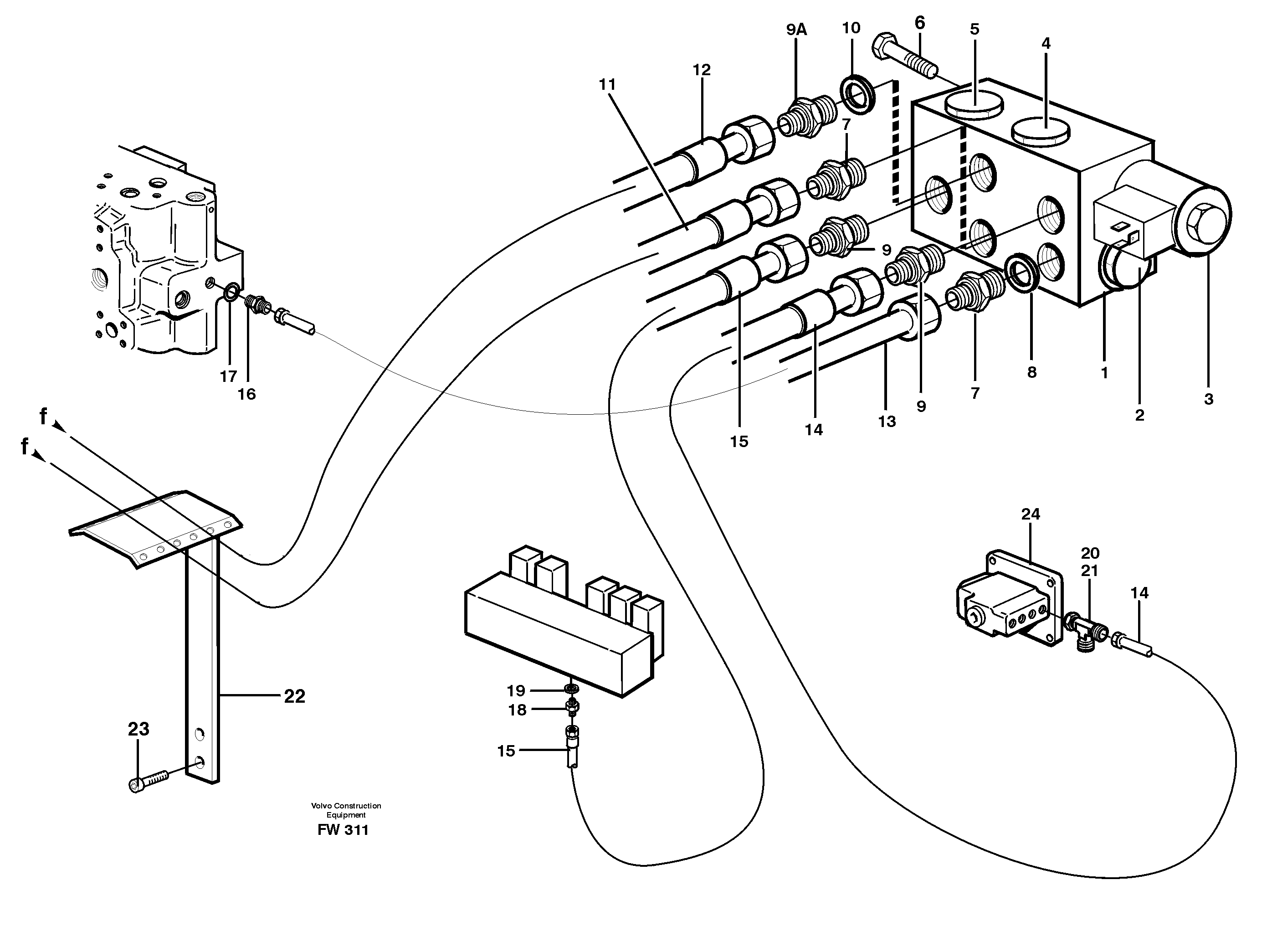 Hydr. quick fit equipm. on super structure  14302342 — volvo parts diagram