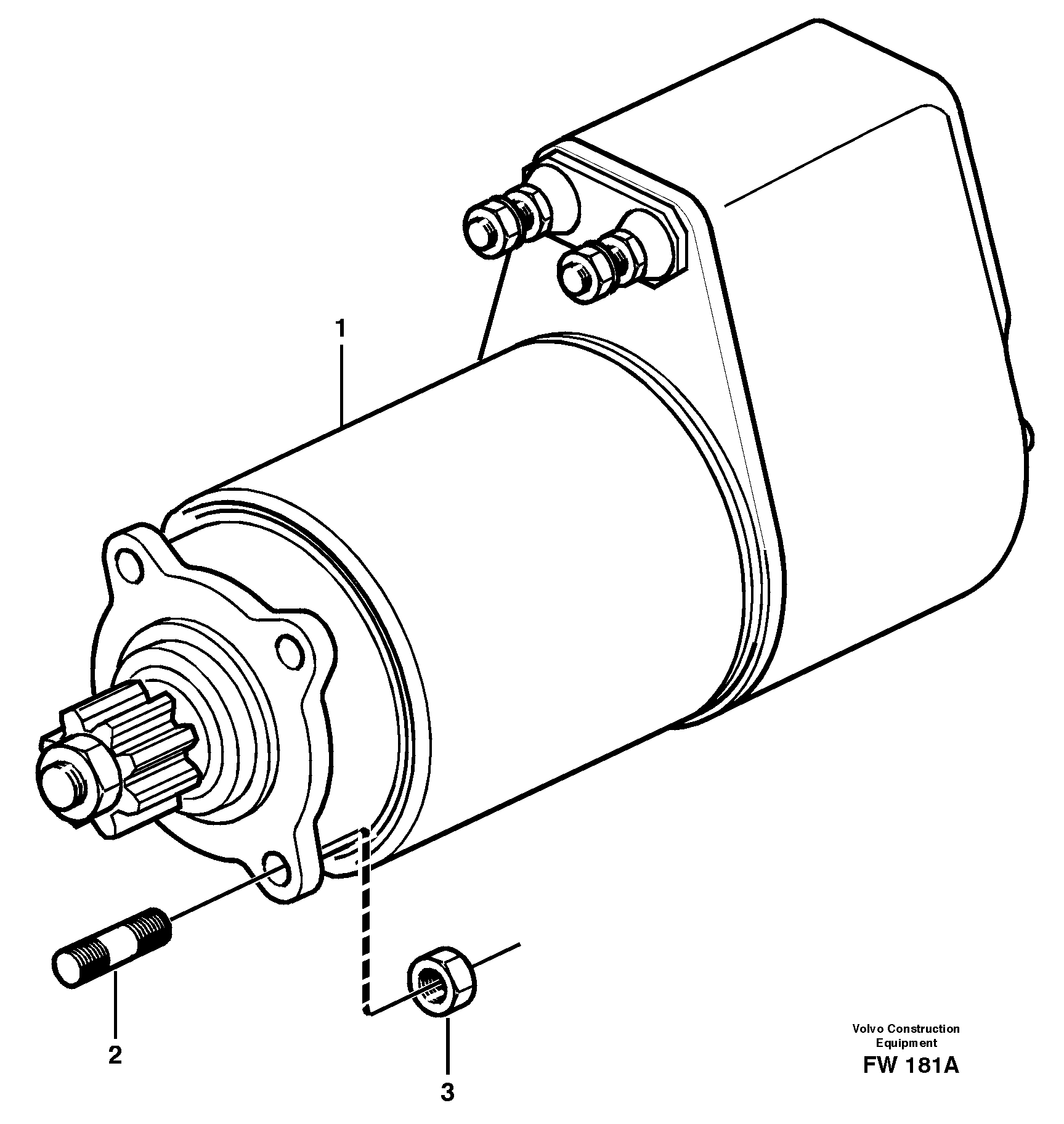 Starter motor, mounting — volvo parts diagram