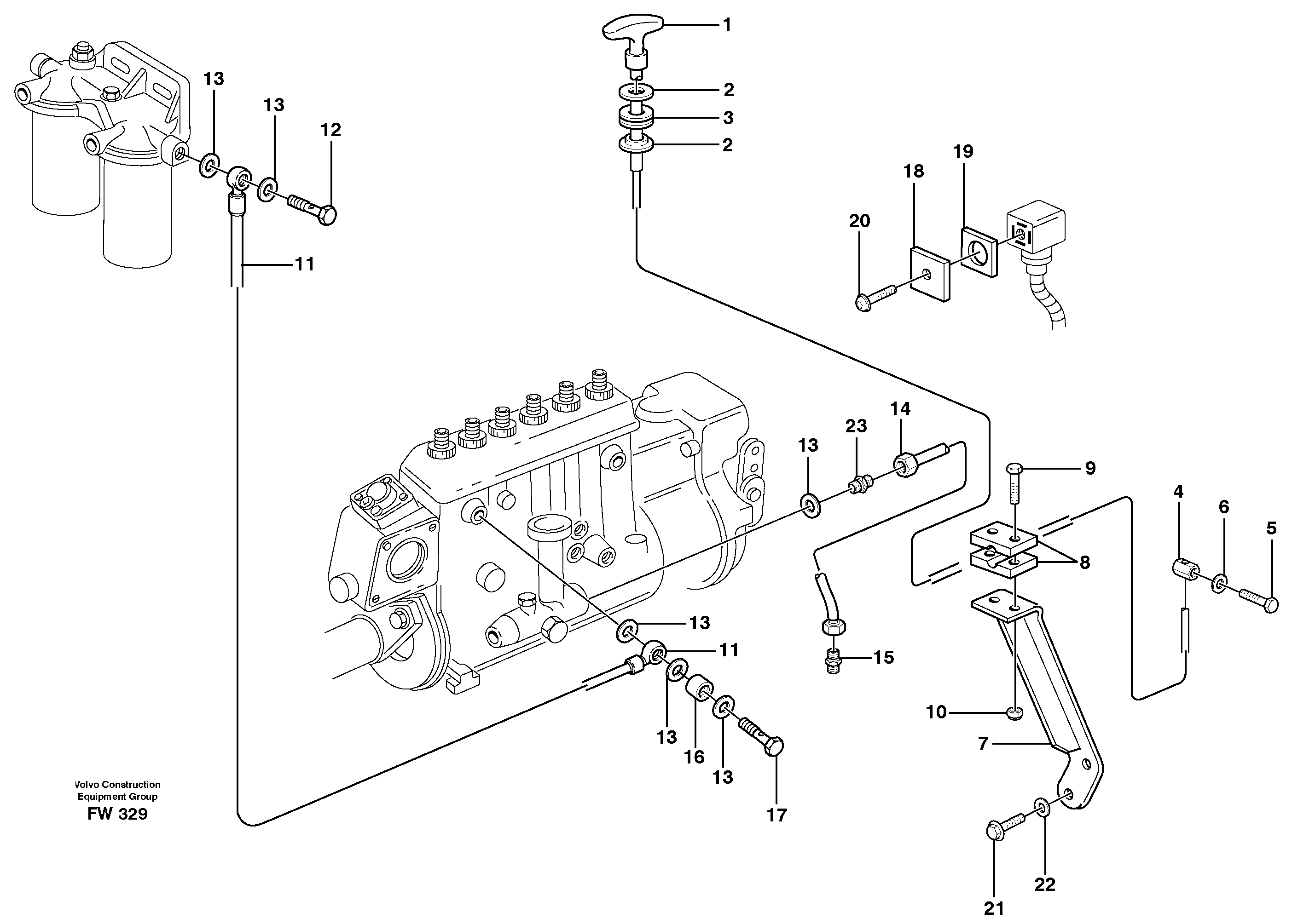 Rebuilding kit, stop control  SEE SB 273 EXC K 02 — volvo parts diagram