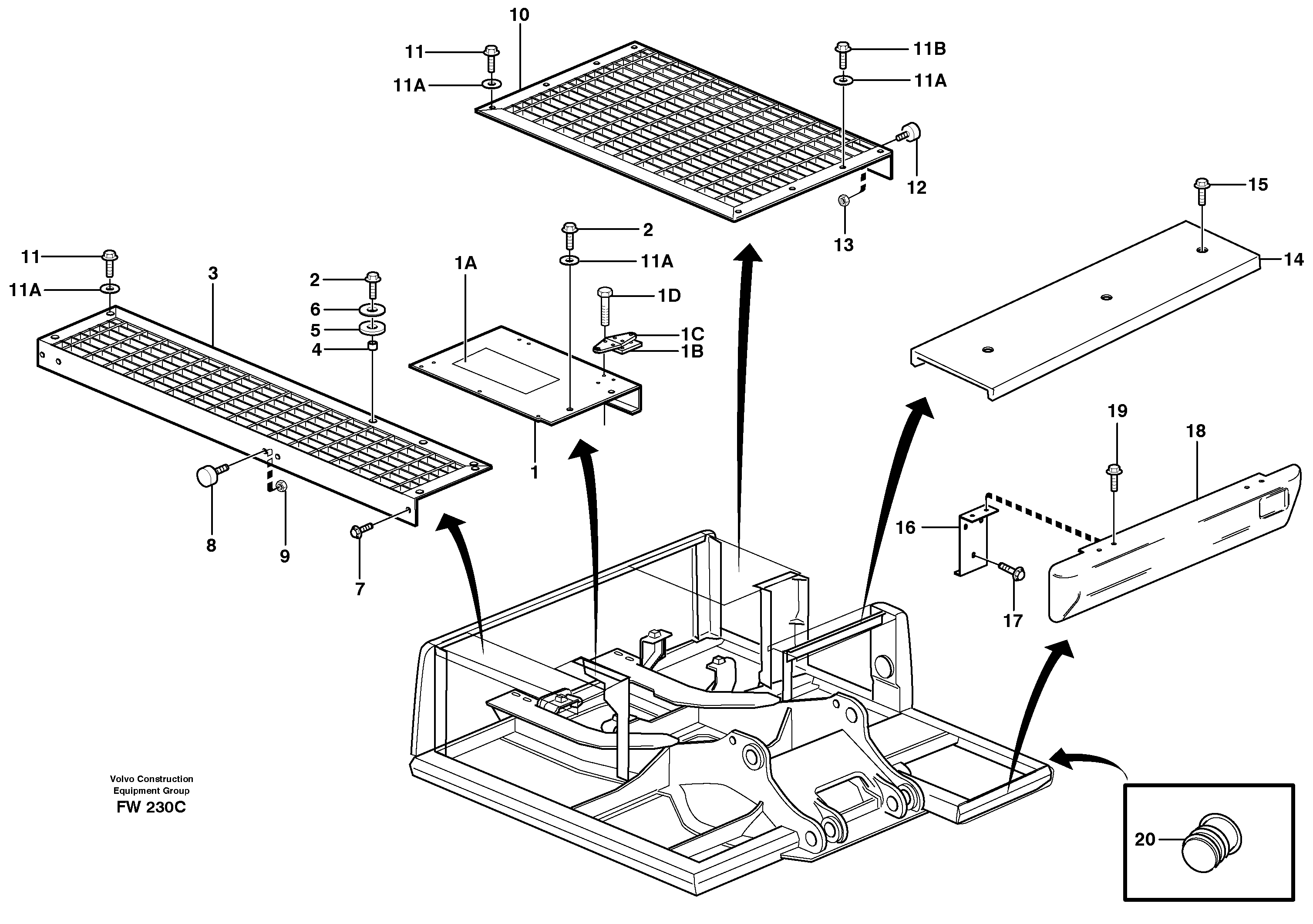Grille, cover plates. — volvo parts diagram