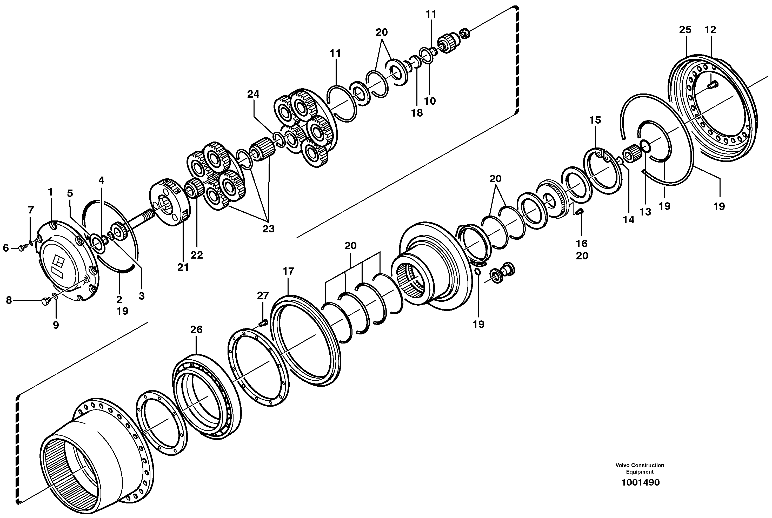 Planetary gear, travel  PROD 14301056 — volvo parts diagram