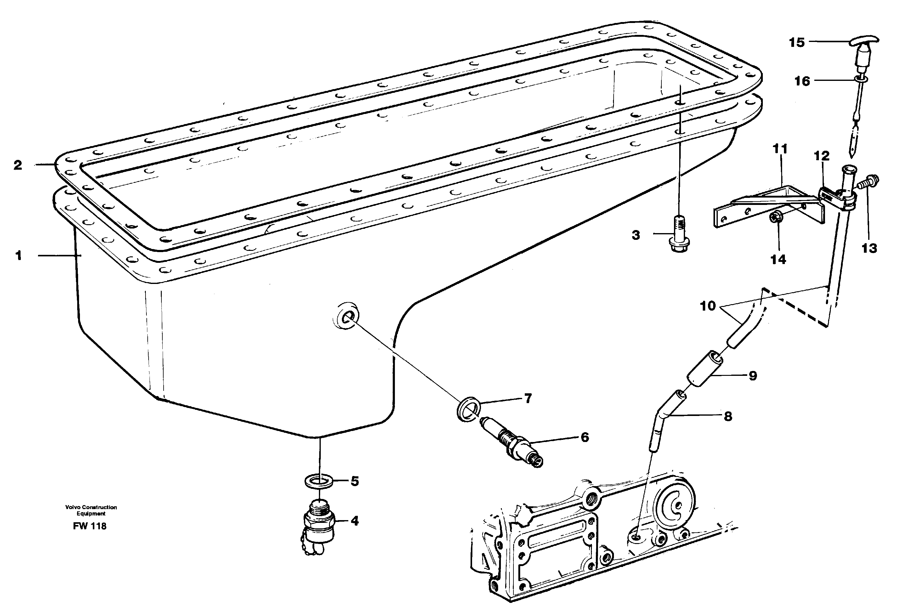 Oil sump — volvo parts diagram