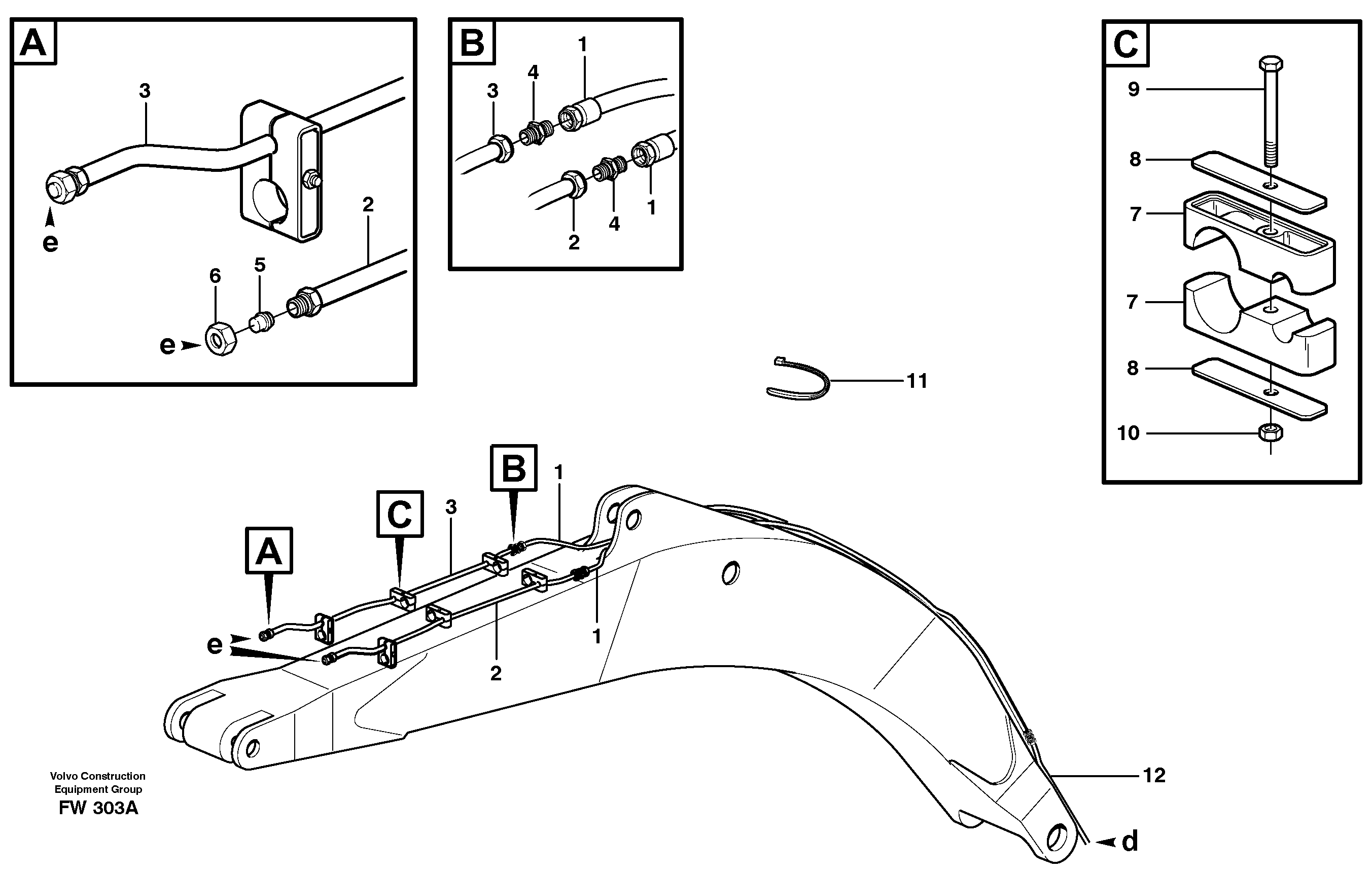 Slope bucket and grab equipment  14302347. 14302348 — volvo parts diagram