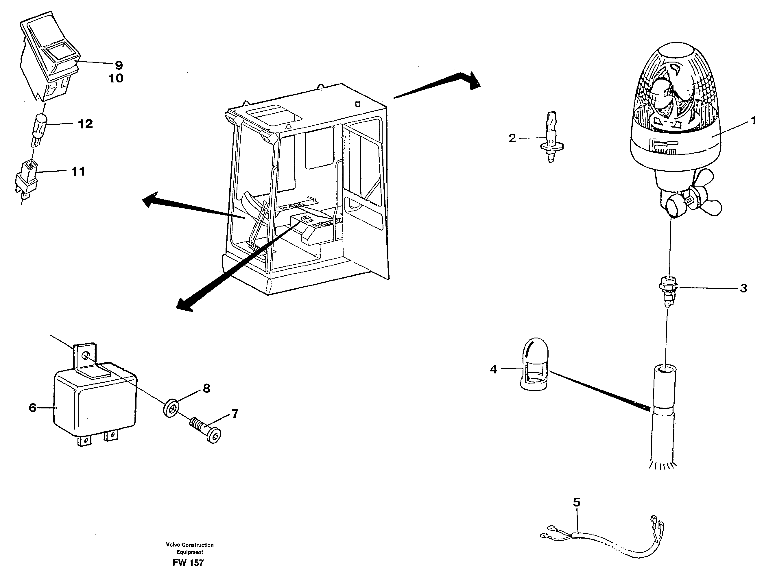 Rotating beacon  14302344 — volvo parts diagram