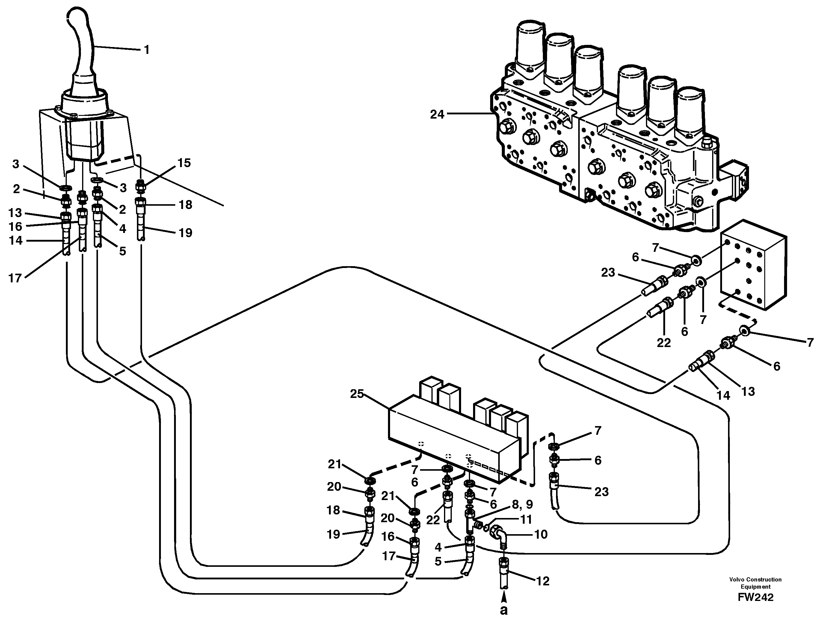 Servo hydraulics, boom  14302258 — volvo parts diagram