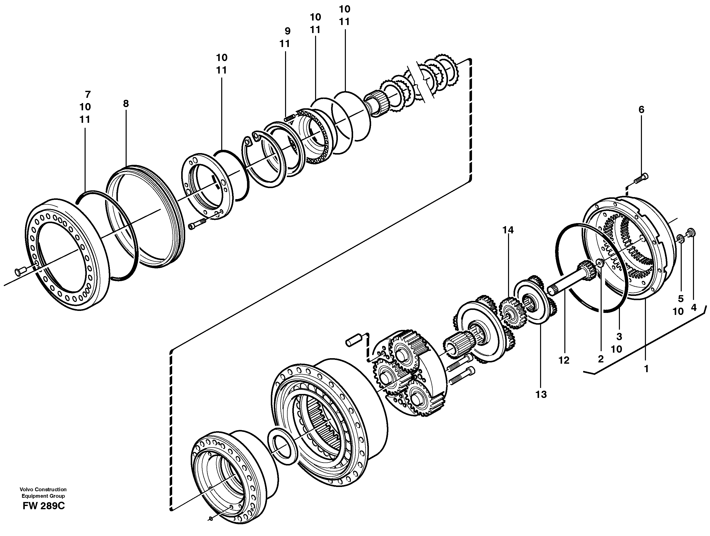 Planetary gear, travel  PROD 14301016 — volvo parts diagram