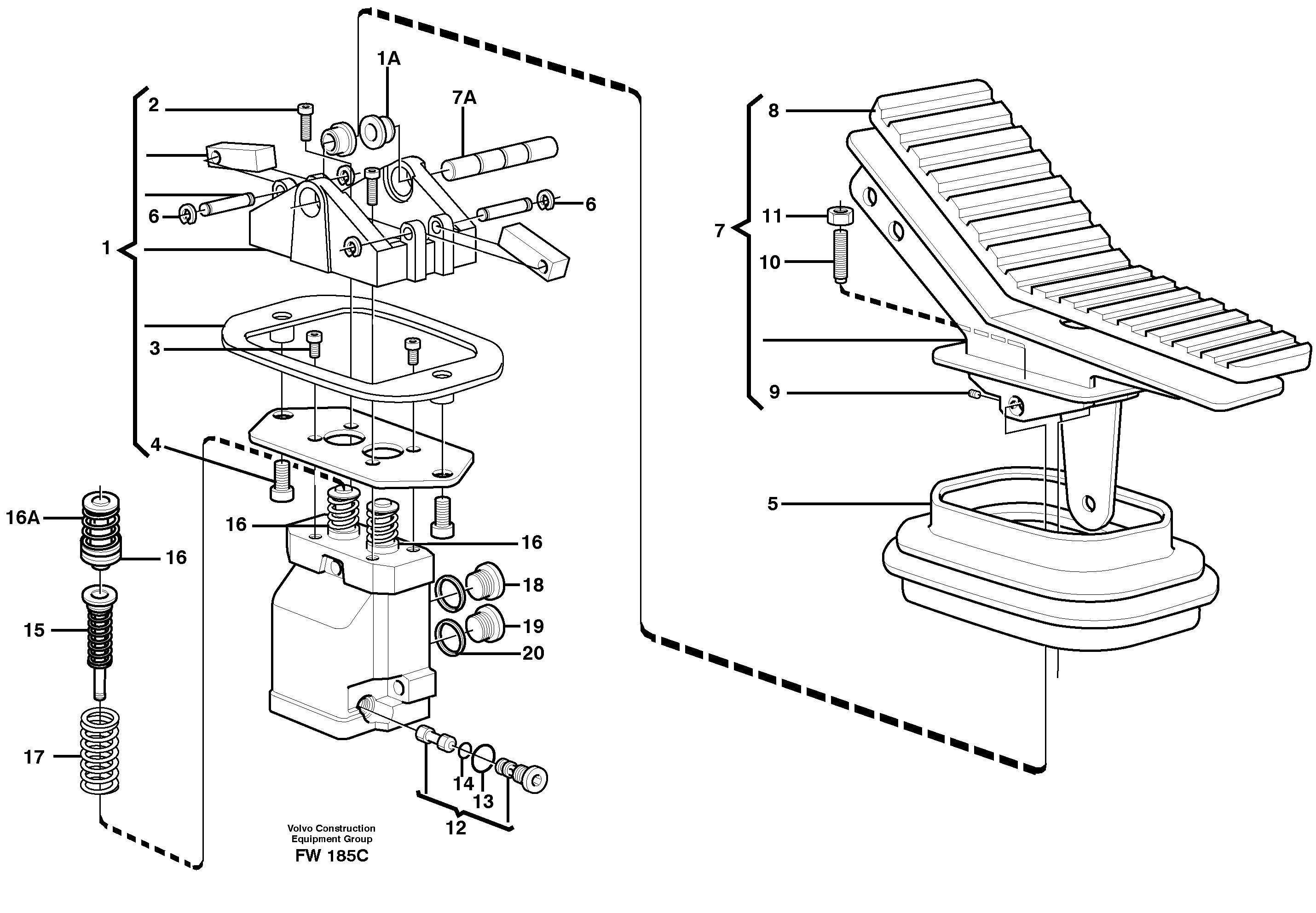 Pedal valve  14302258 — volvo parts diagram
