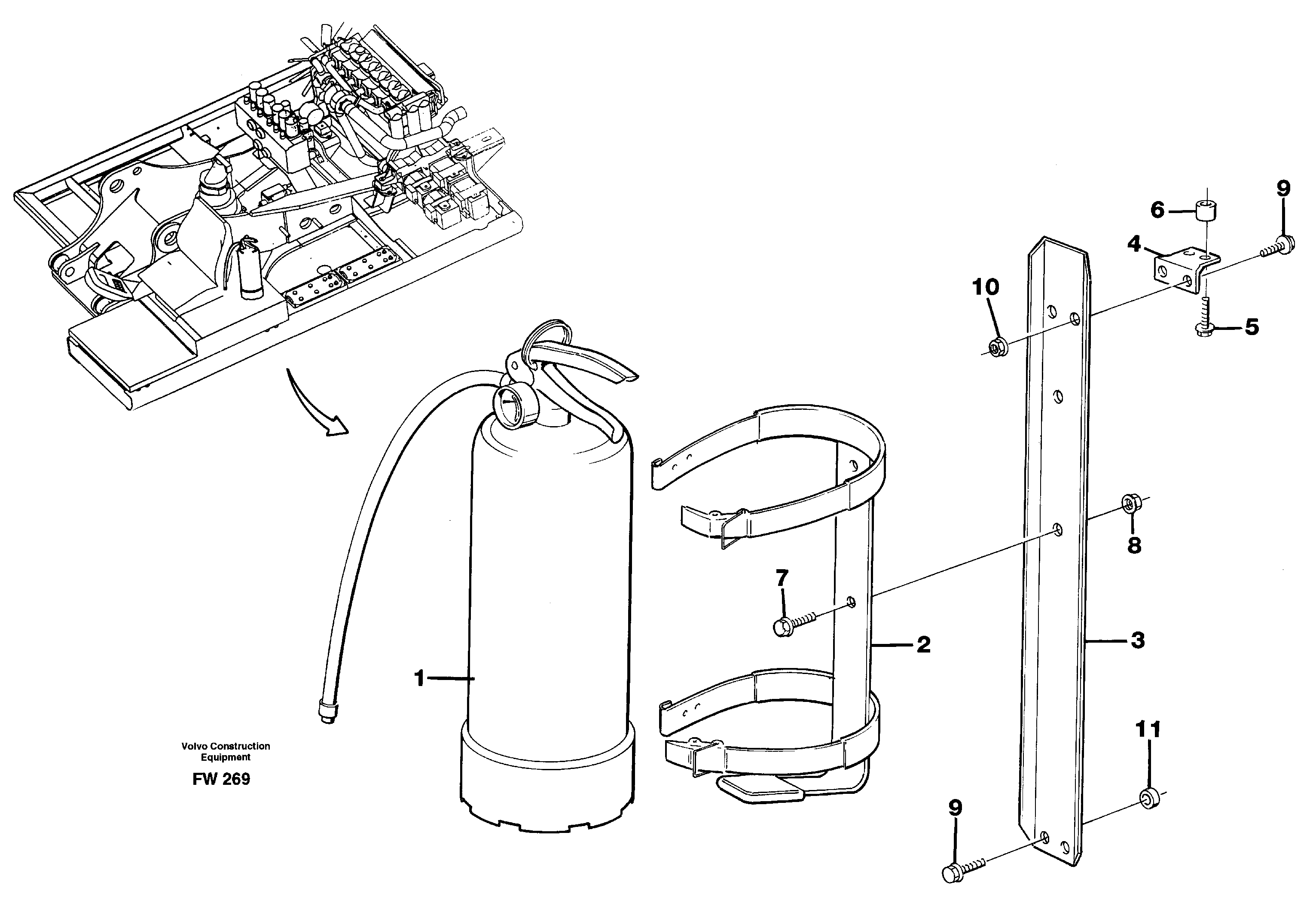 Fire extinguisher  14302237 — volvo parts diagram