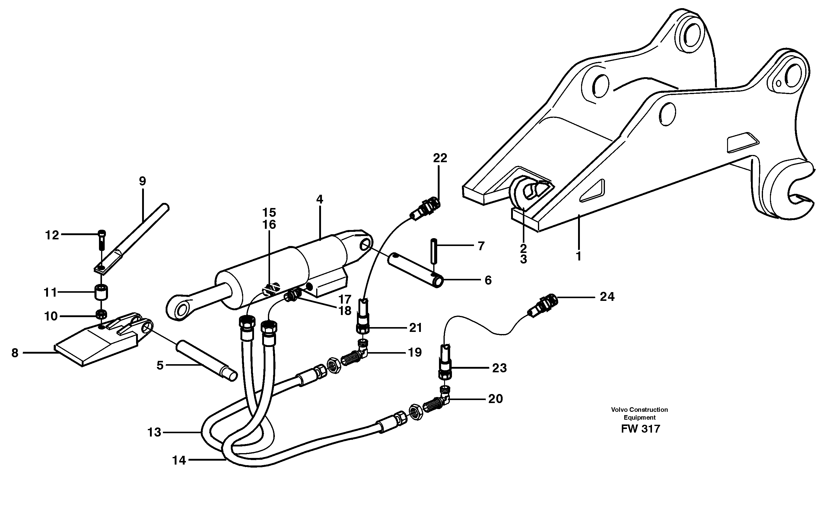 Quickfit, hydraulic  14302225 — volvo parts diagram