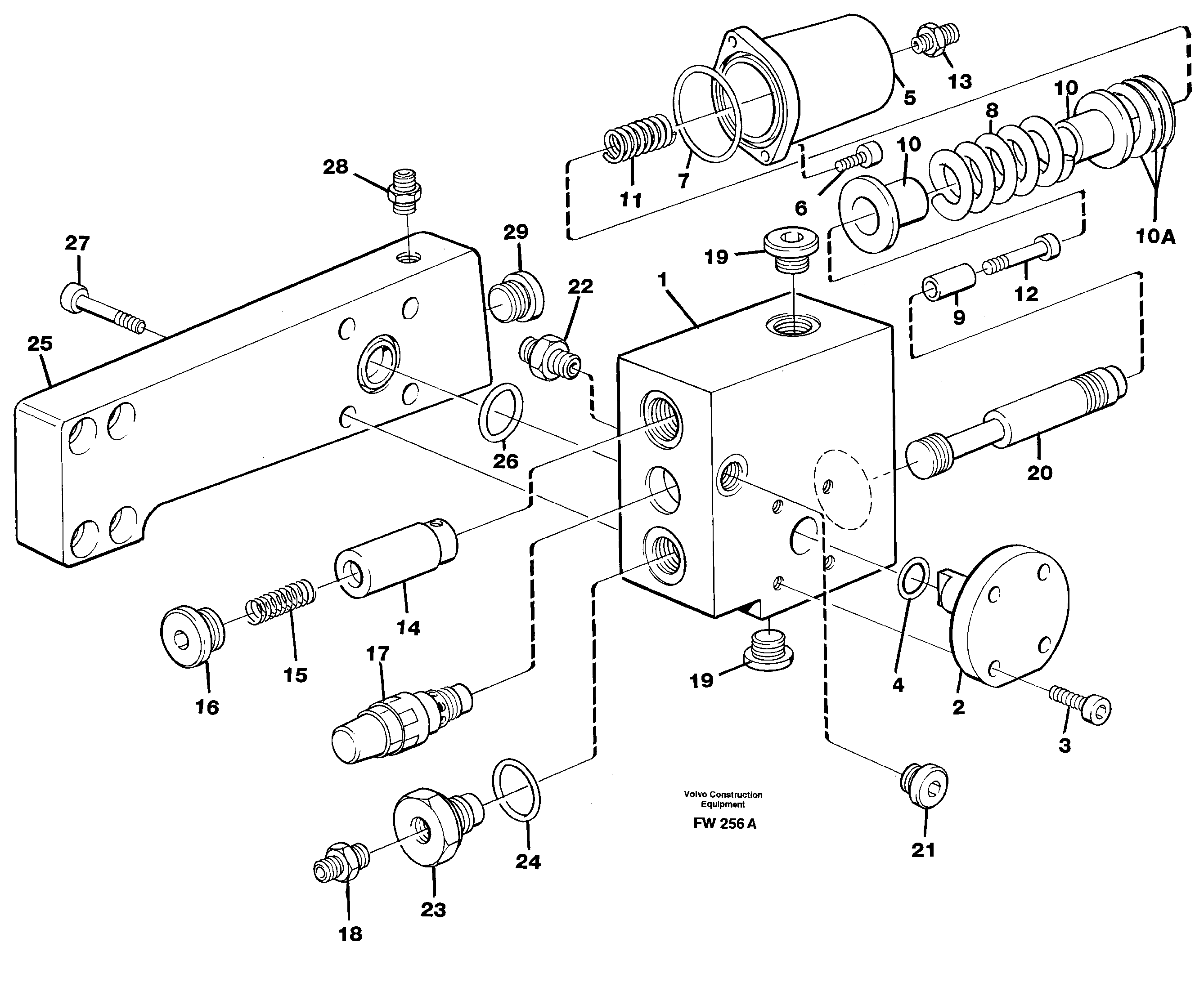 Hose rupture valve, boom cylinder — volvo parts diagram