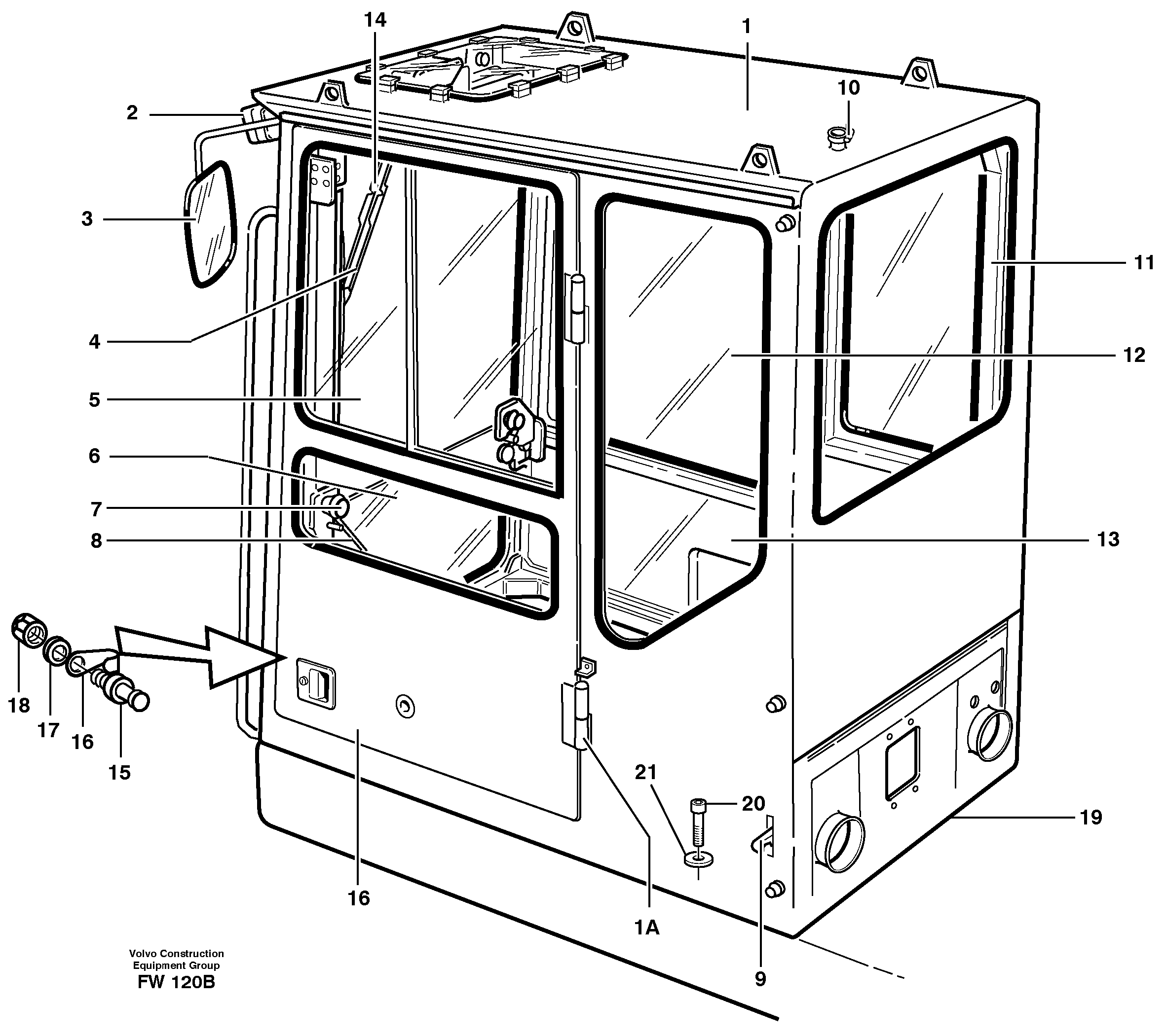Operator's cab — volvo parts diagram