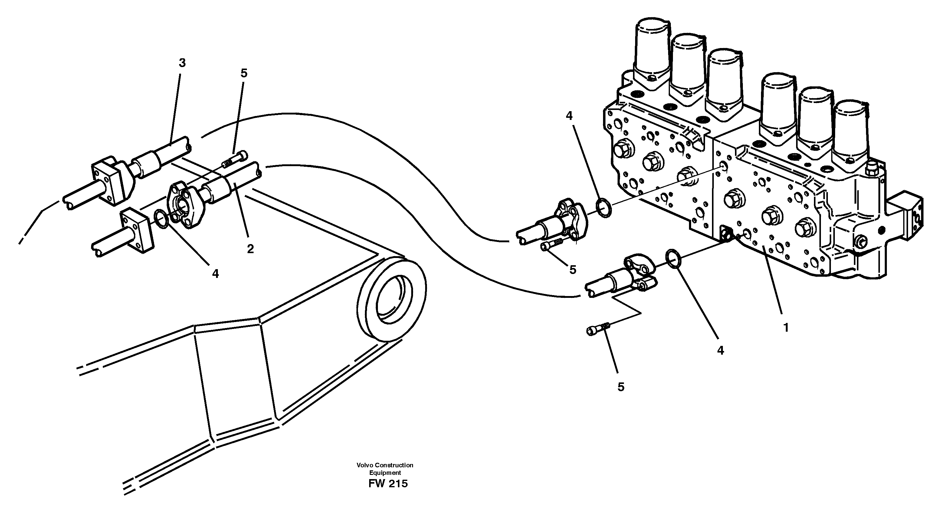 Hydraulic system, bucket — volvo parts diagram
