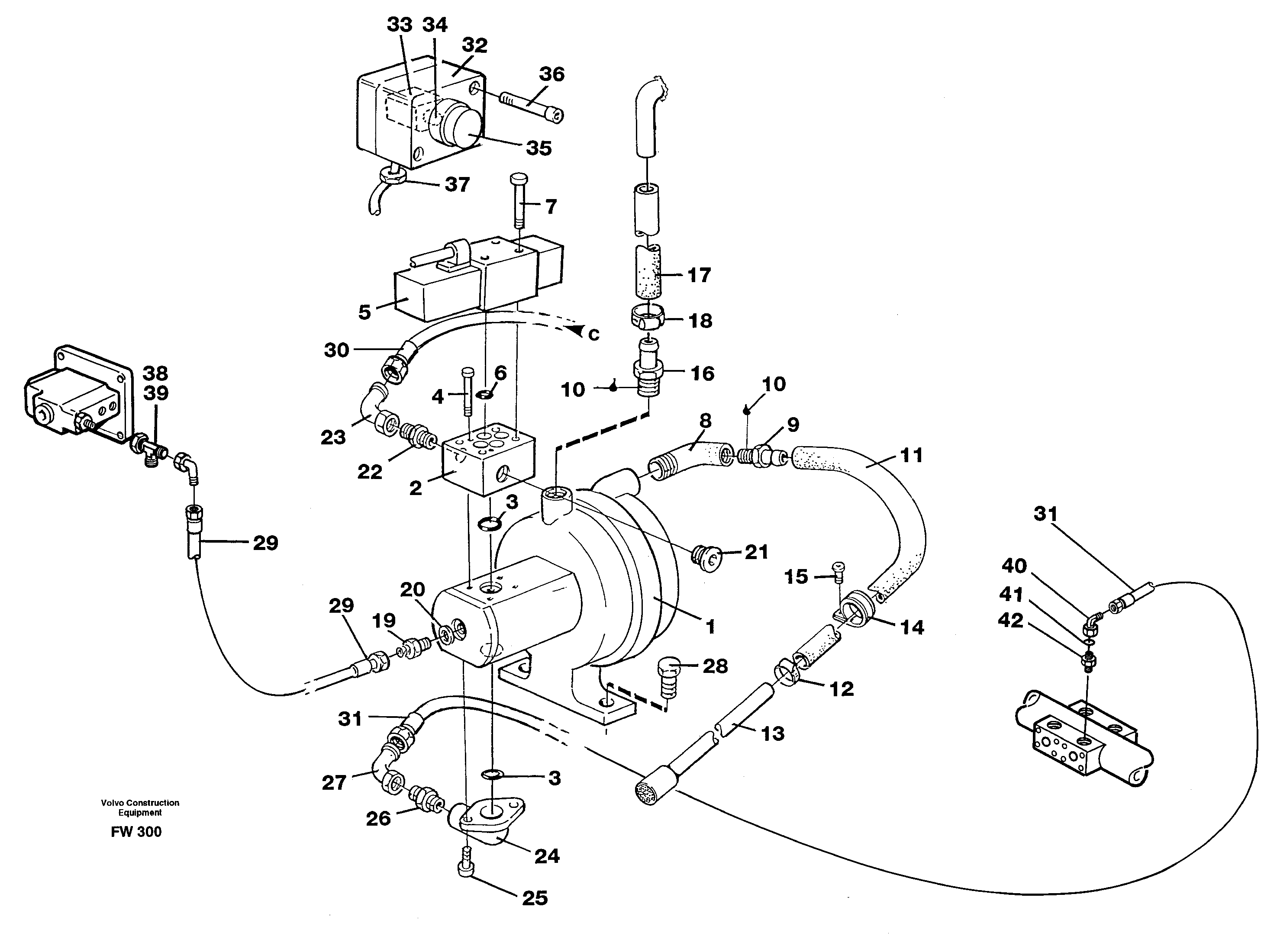 Hydraulic system, fuel pump  14302646 — volvo parts diagram