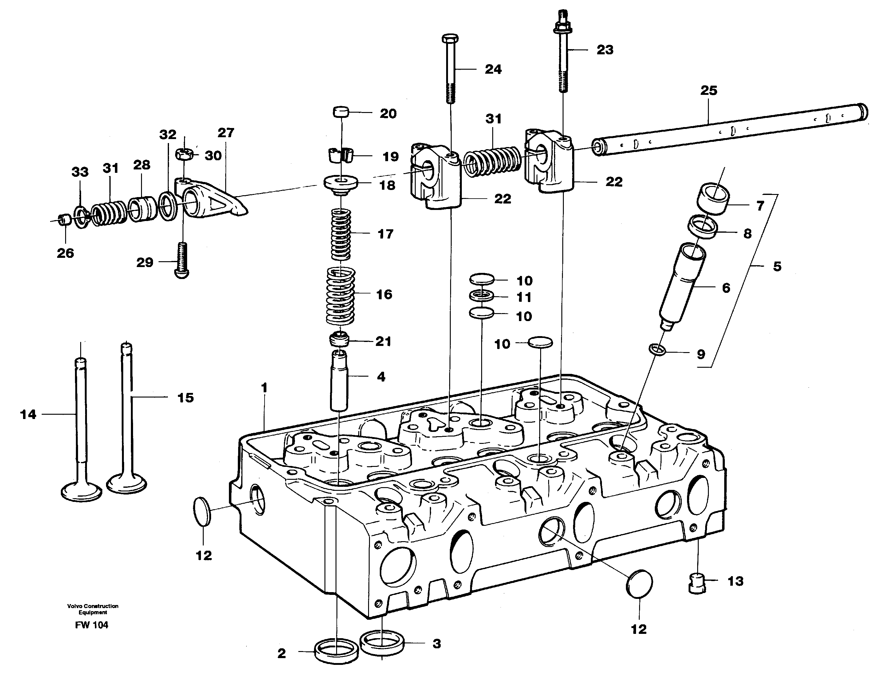 Cylinder head — volvo parts diagram