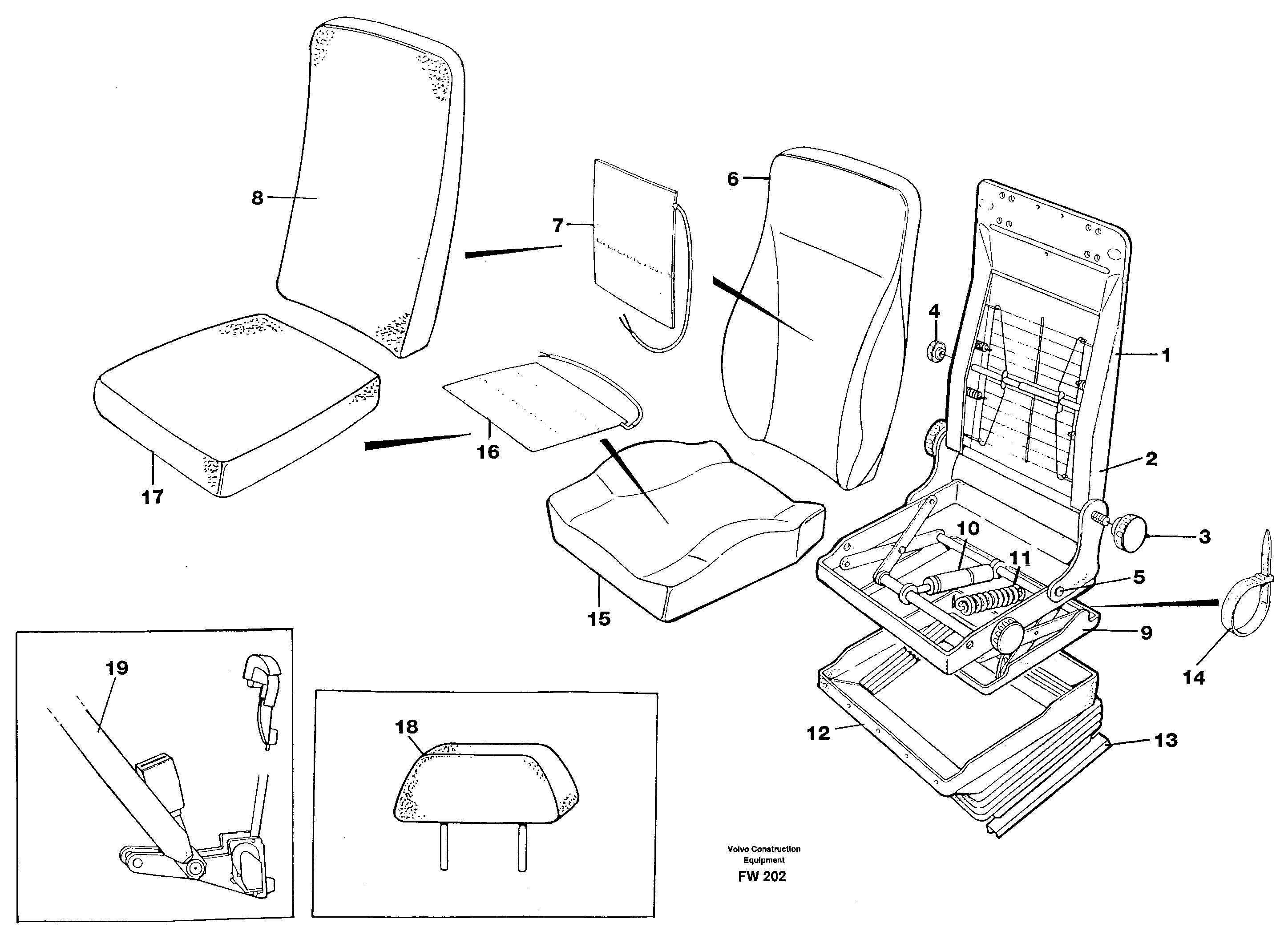 Operator seat. Be-ge  14302128 — volvo parts diagram