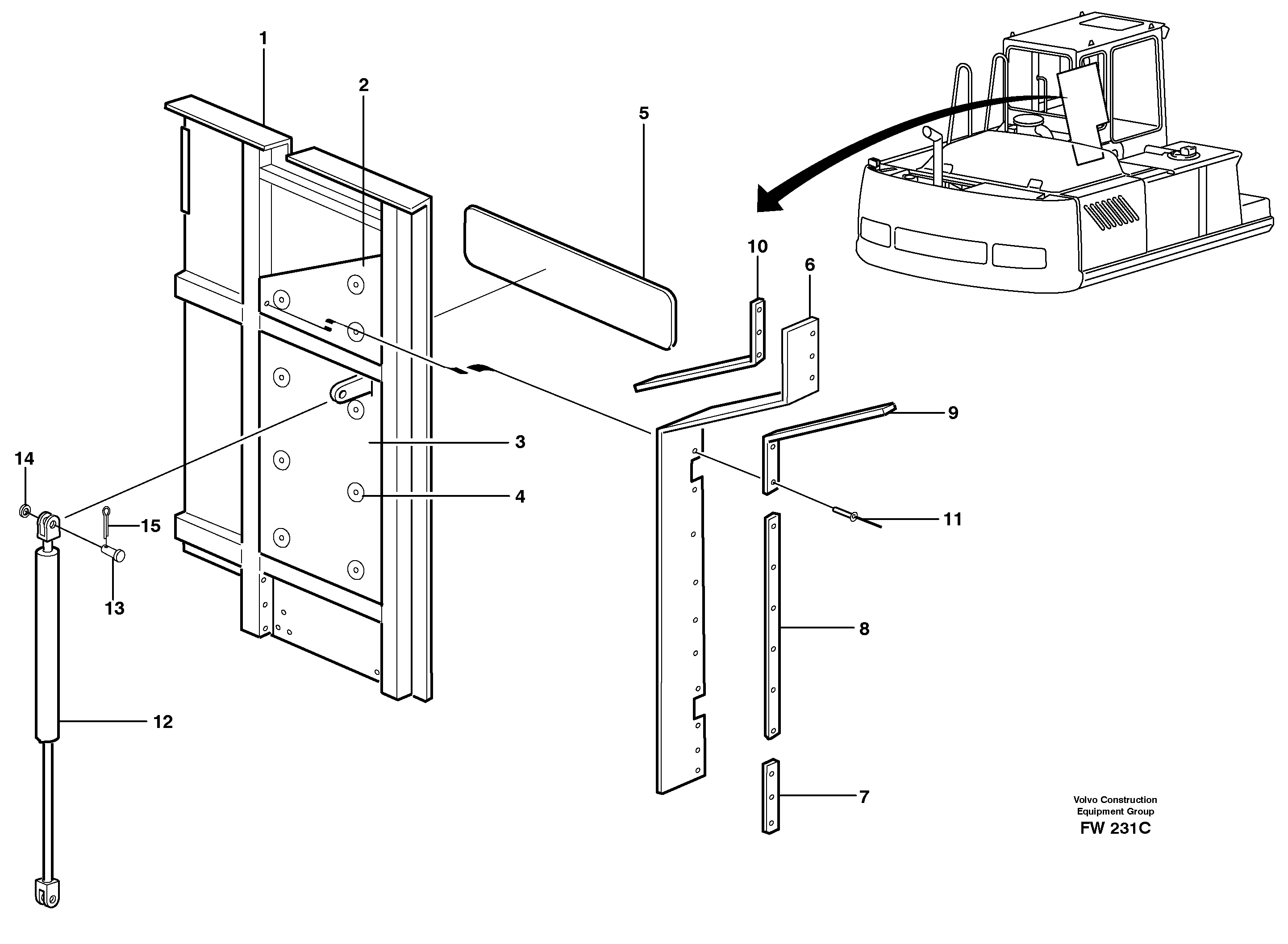 Hatch over main valve assembly — volvo parts diagram