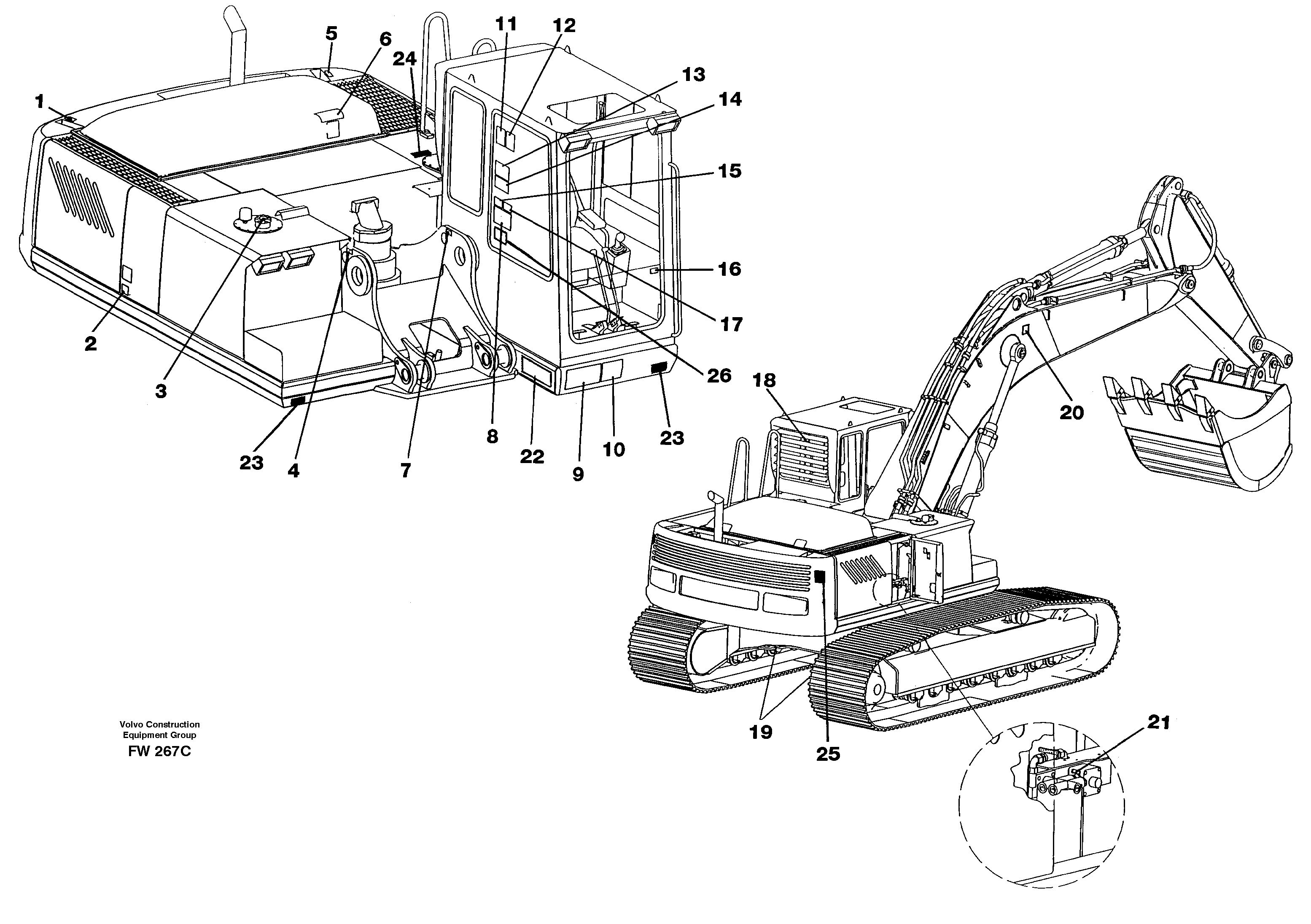 Sign plates and transfer,outer location — volvo parts diagram