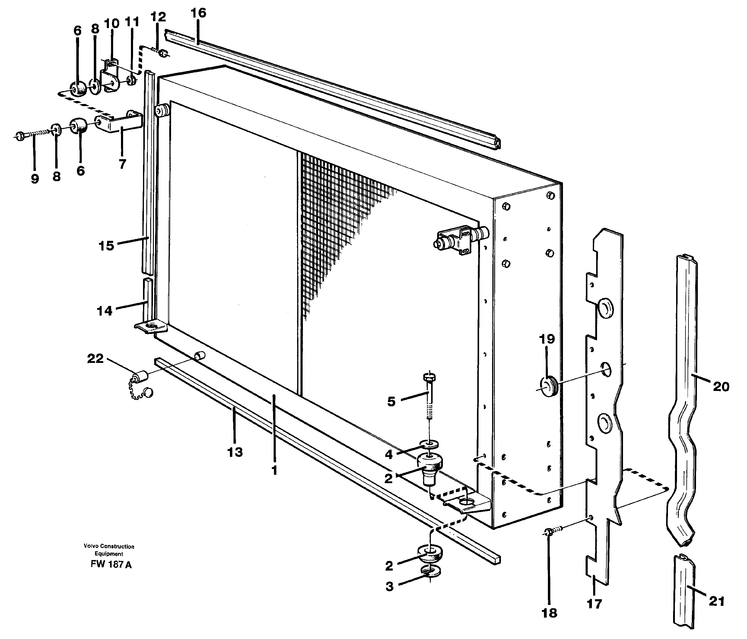 Radiator with fitting parts — volvo parts diagram