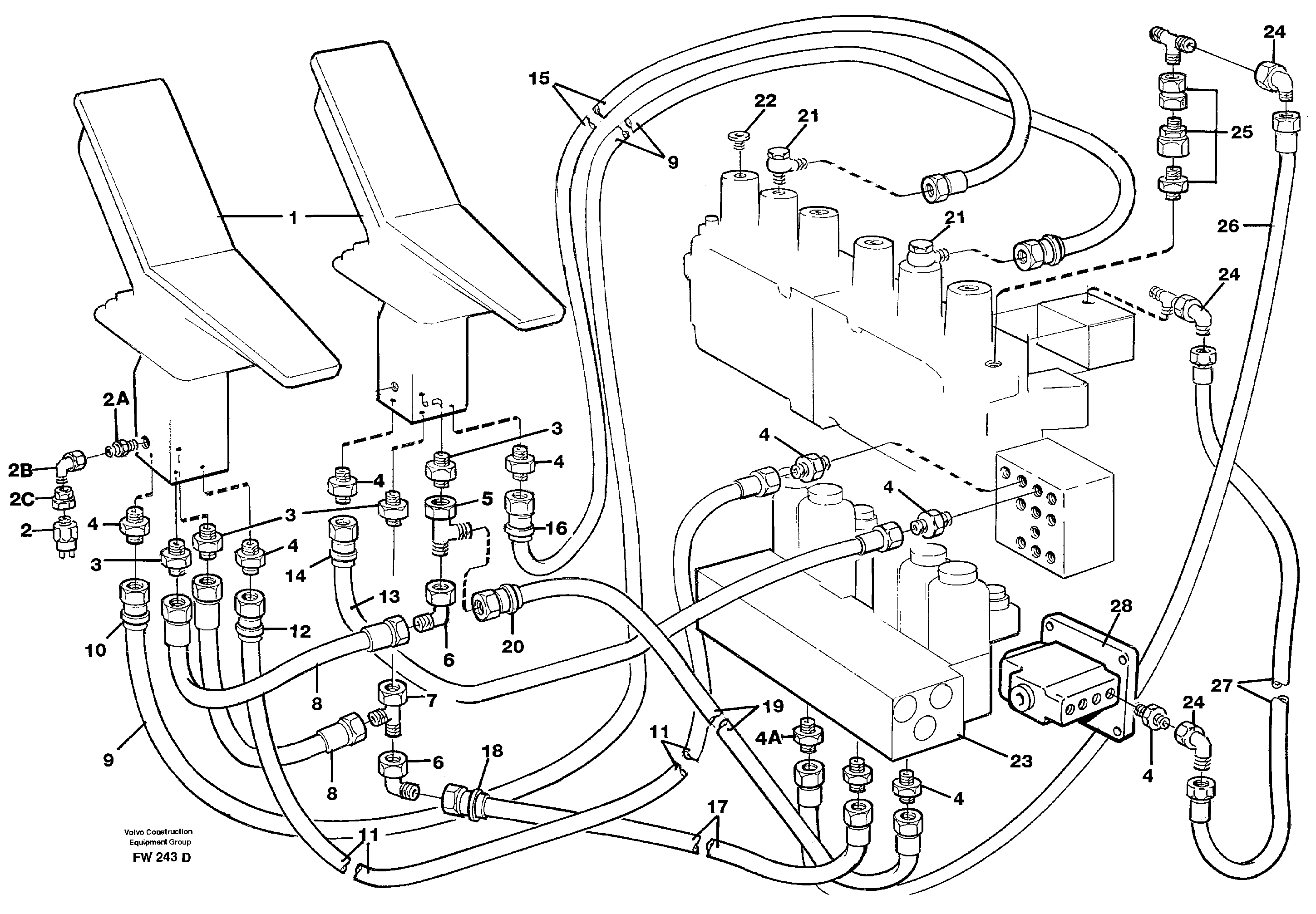 Servohydraulik, travel  14302258 — volvo parts diagram