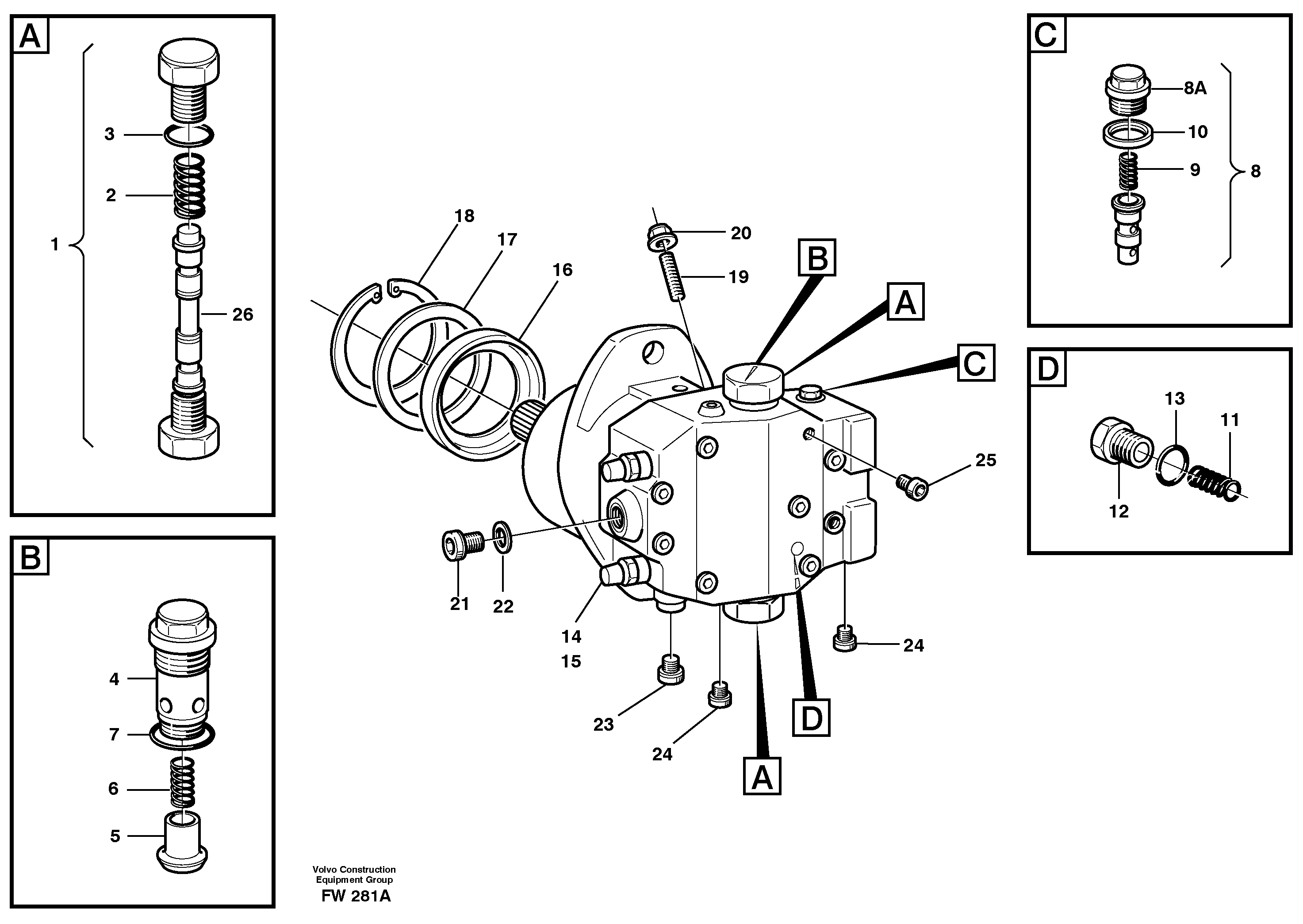 Hydraulic motor, travel — volvo parts diagram