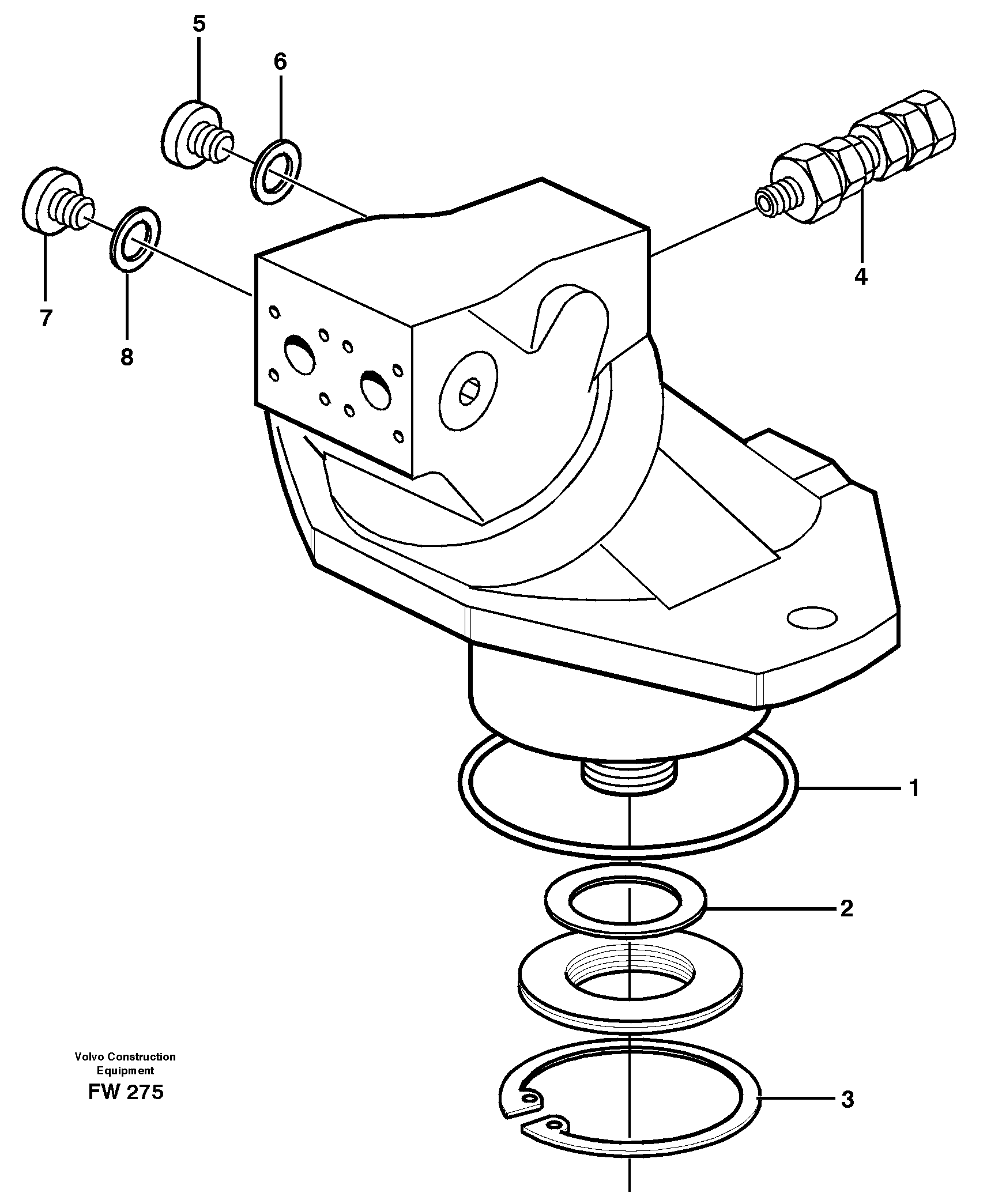Hydraulic motor, slew — volvo parts diagram