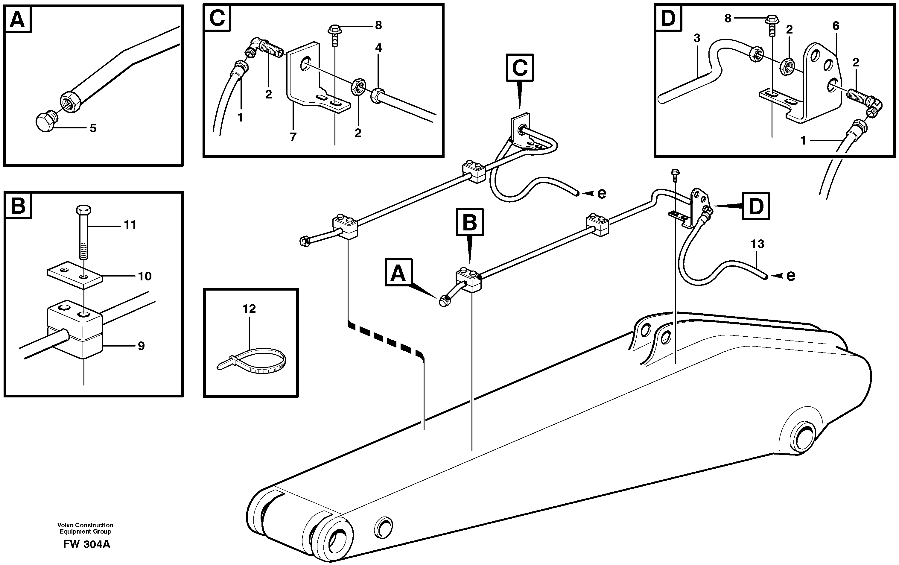 Slope bucket and grab equipment  14302359. 14302360. 14302361 — volvo parts diagram