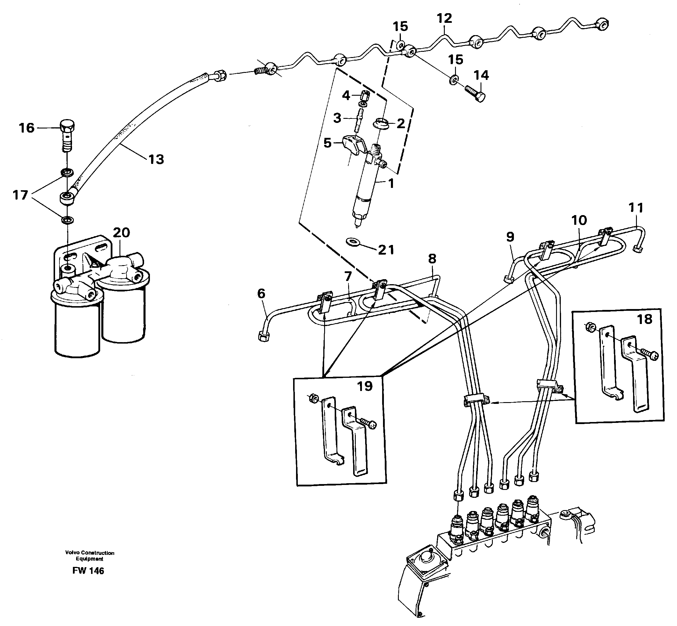 Fuel pipes-injector — volvo parts diagram