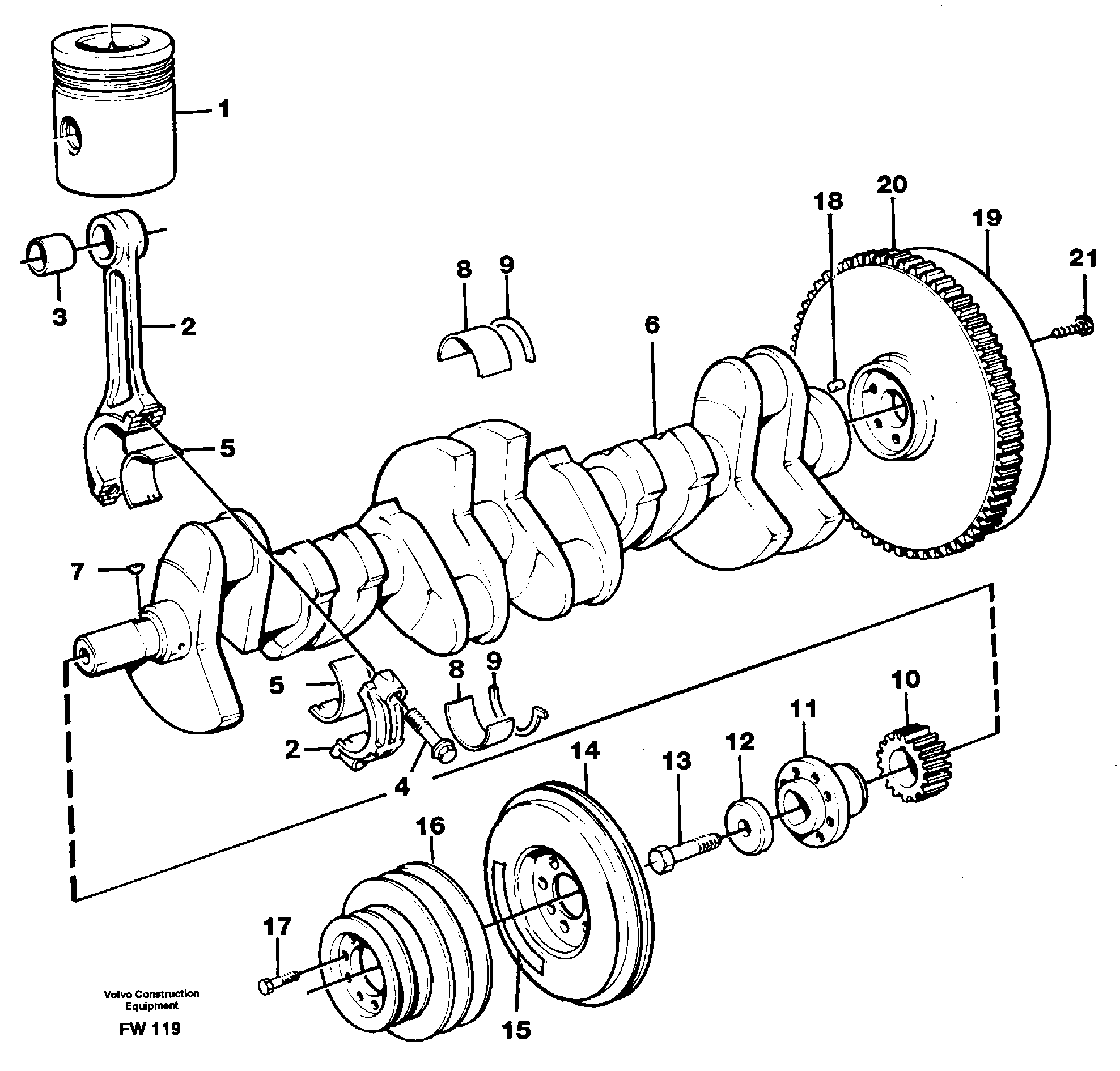 Crankshaft and related parts — volvo parts diagram