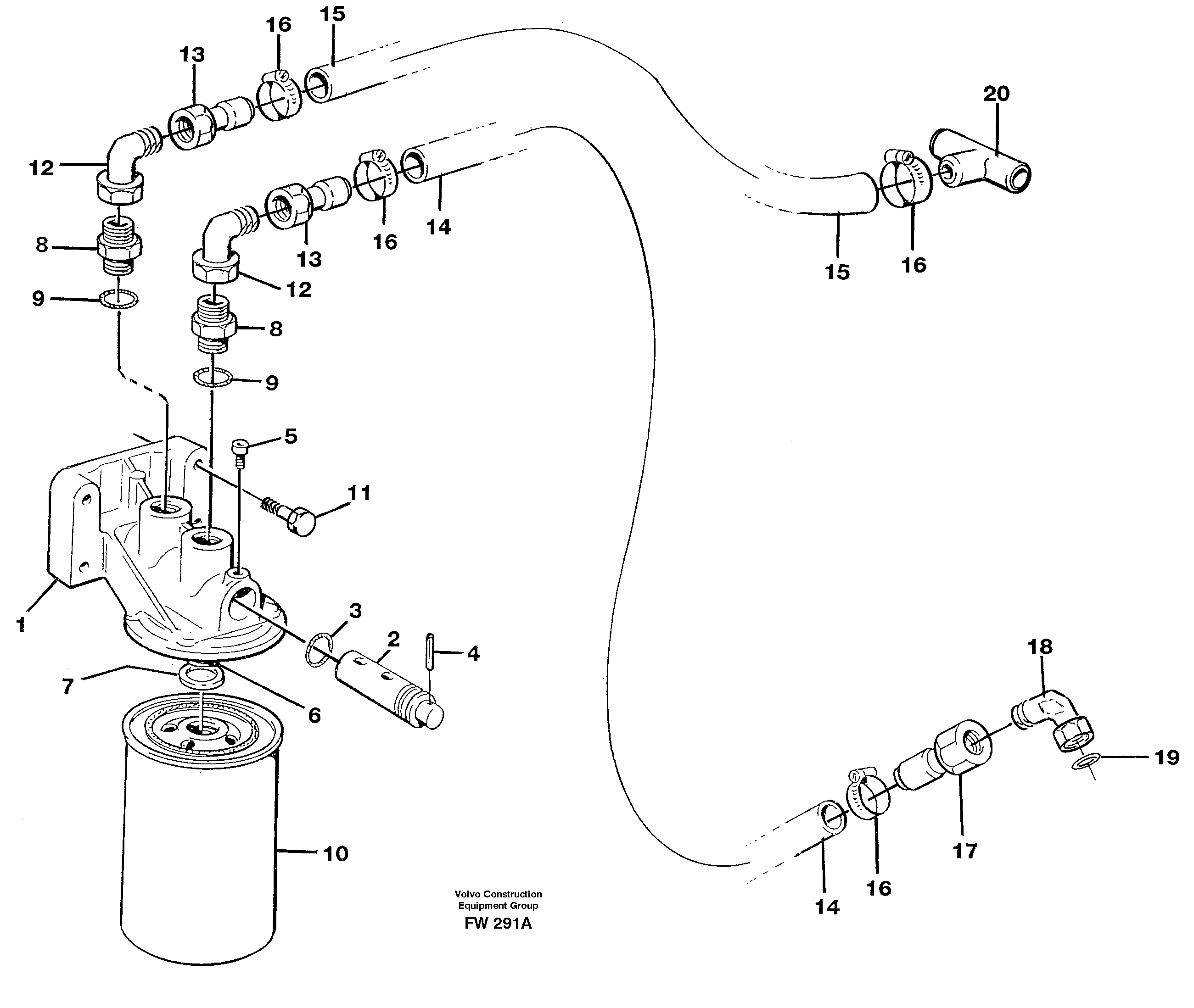 Coolant filter  14302094 — volvo parts diagram