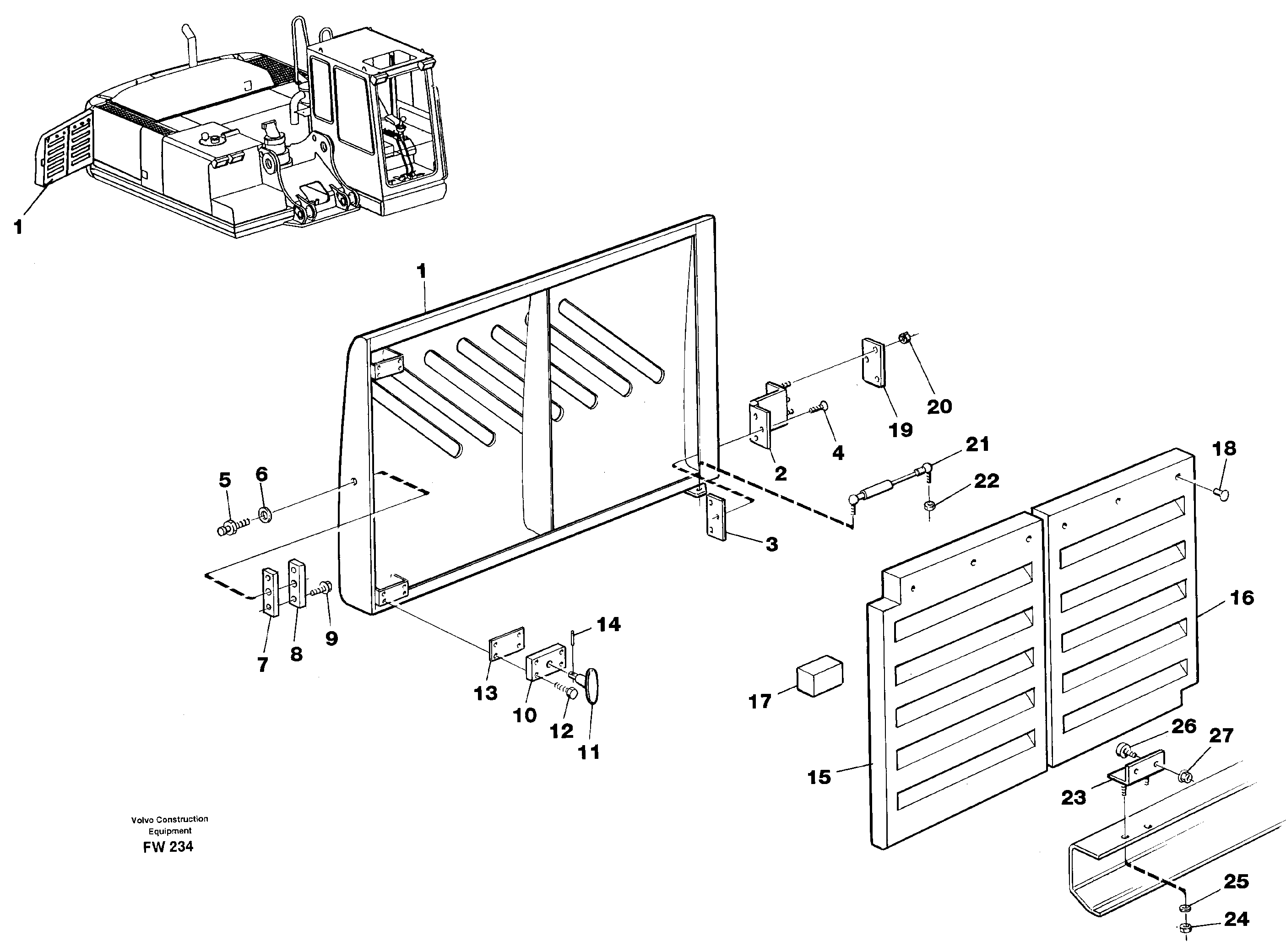 Door, engine, right — volvo parts diagram