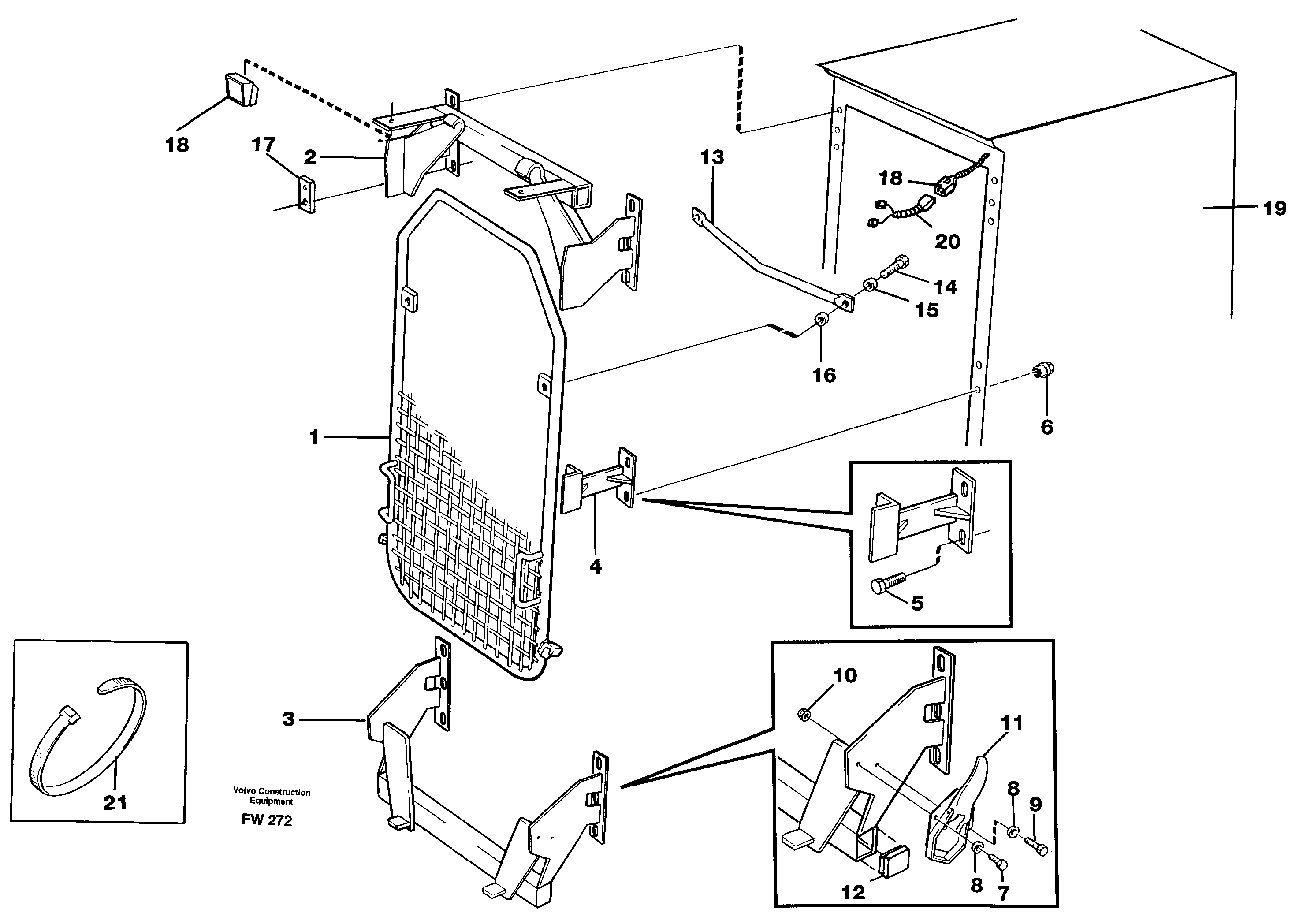 Windscreen protection  14302260 14302261 — volvo parts diagram